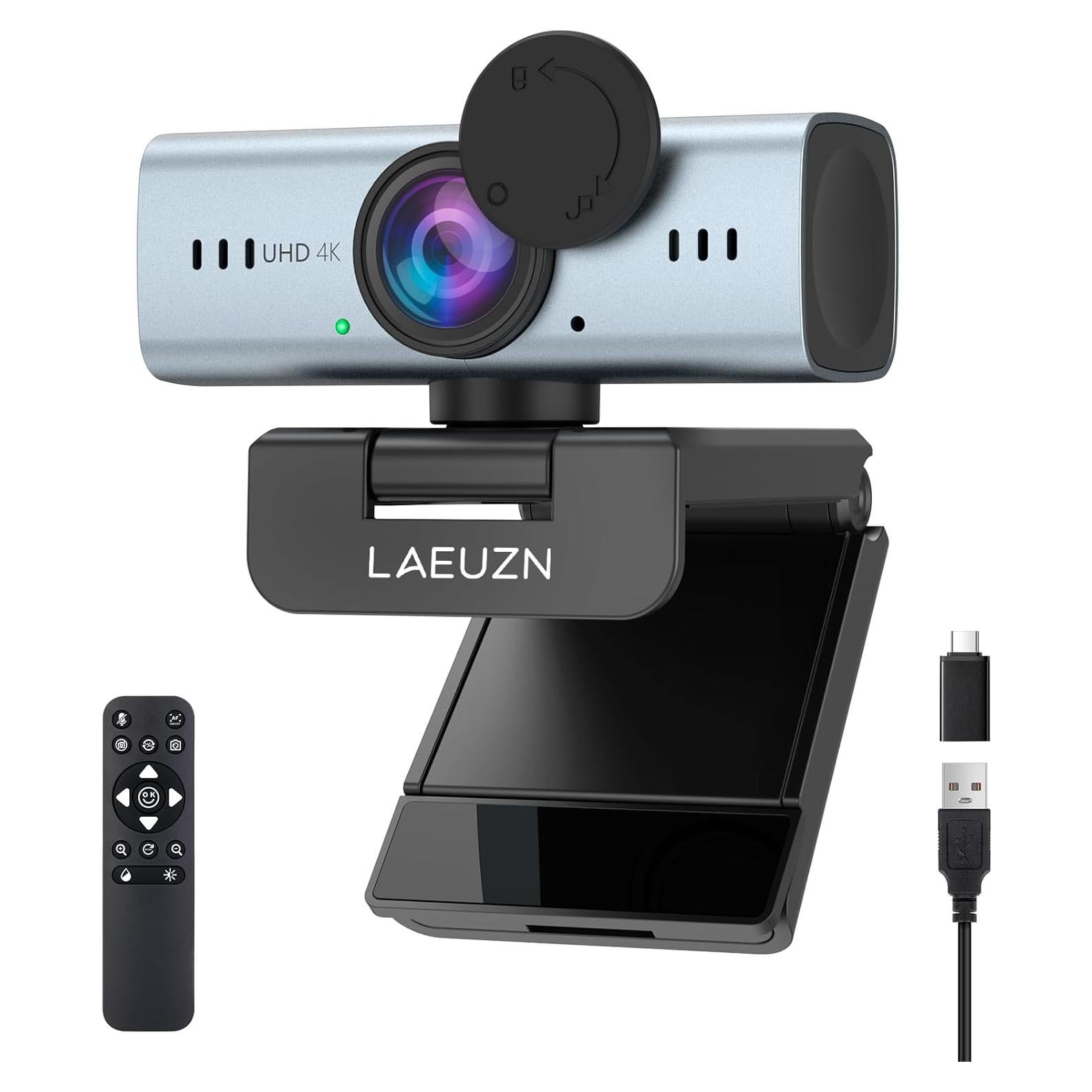 Cámara Web 4K Laeuzn C905 con Autofoco y Micrófonos Duales