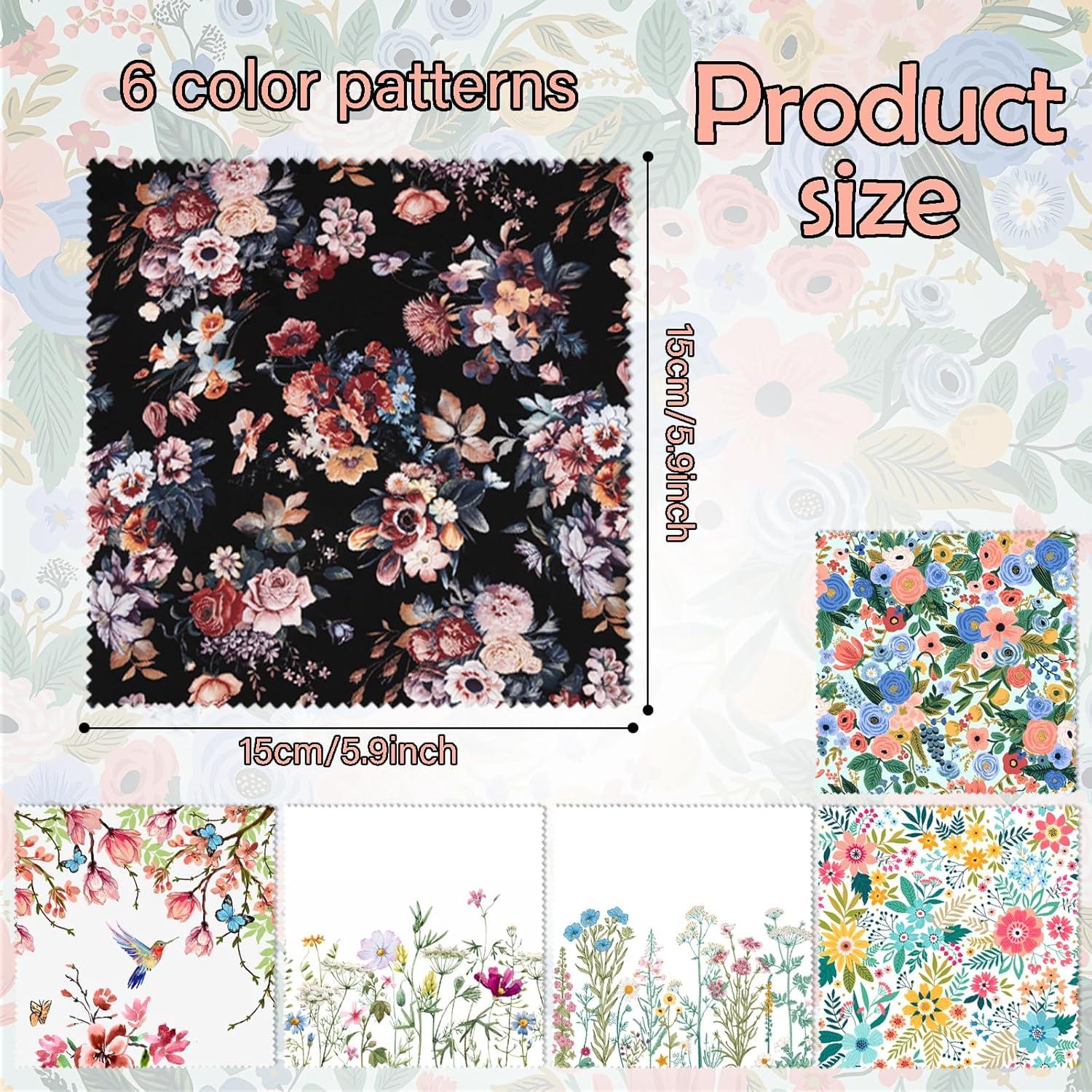 Paño de limpieza de gafas BHAHB 6 PCS microfibra floral