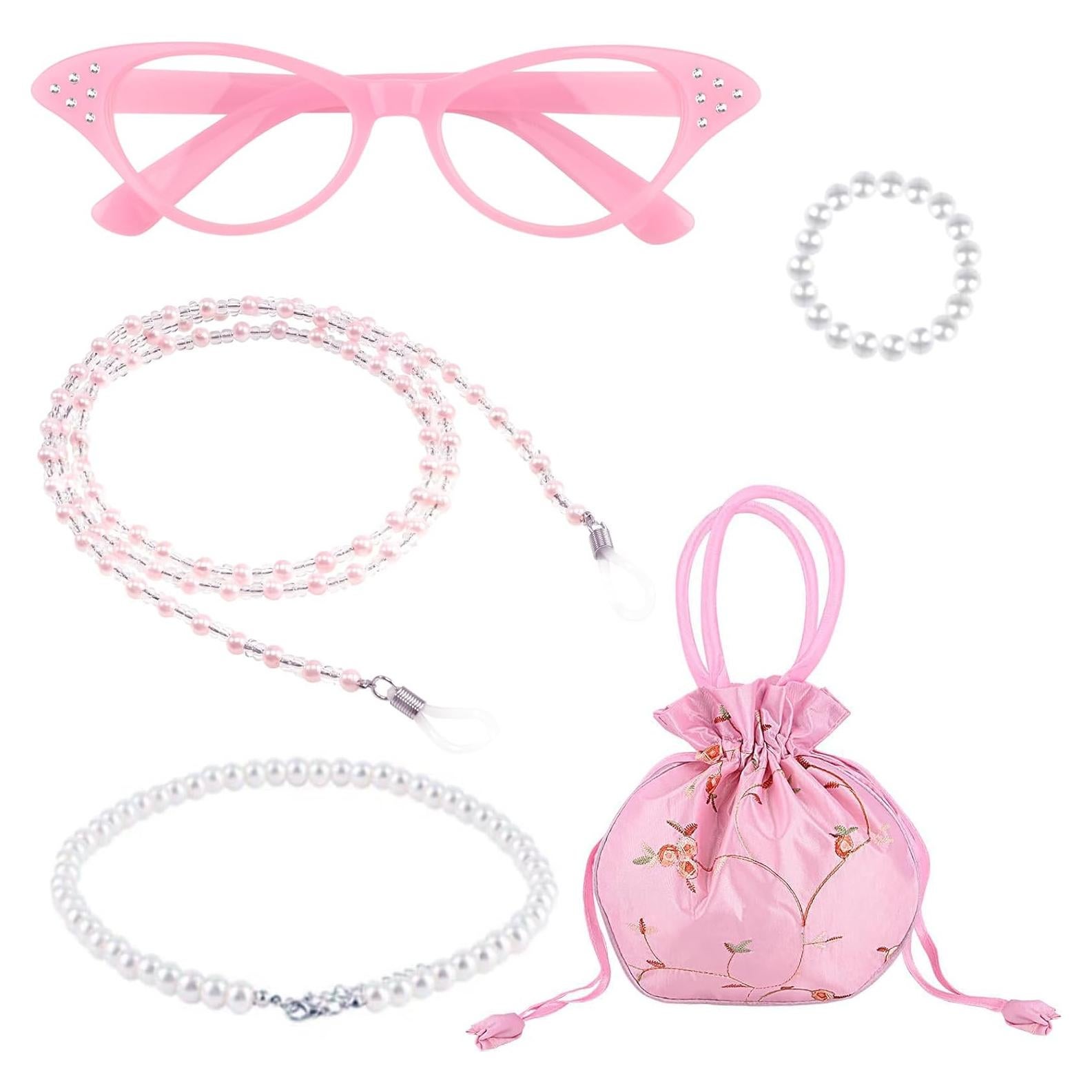 Disfraz de Anciana 5 Piezas con Gafas y Accesorios