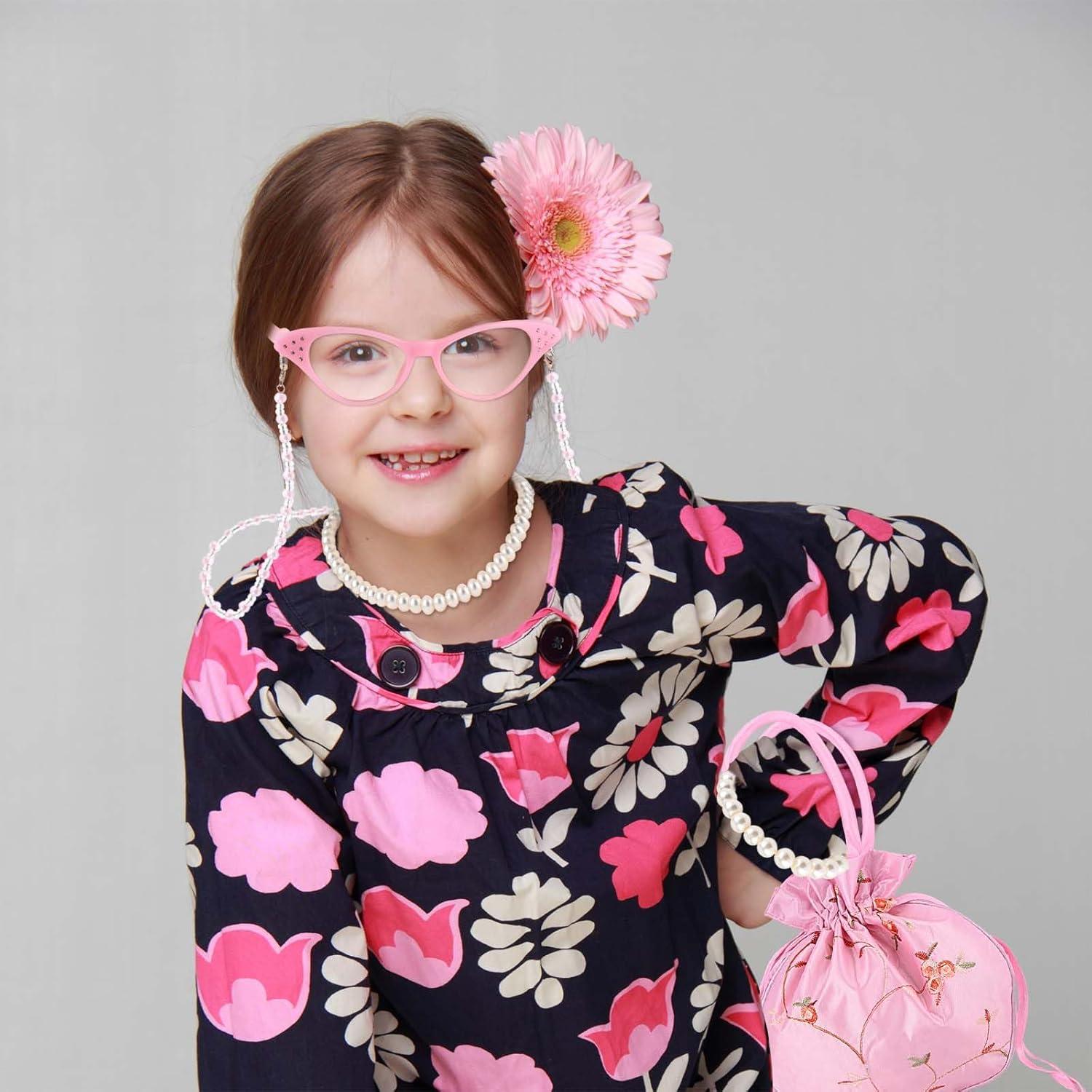 Disfraz de Anciana 5 Piezas con Gafas y Accesorios