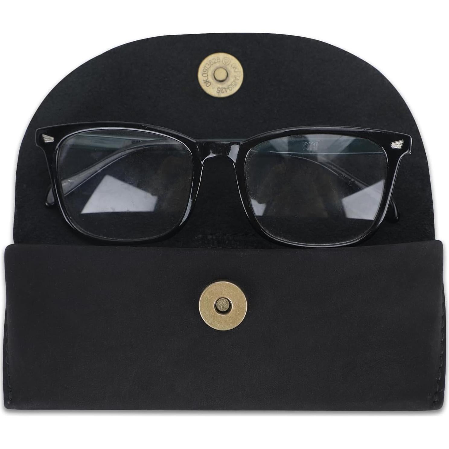 Funda de Gafas de Sol CestAntiQ de Cuero Genuino Negra