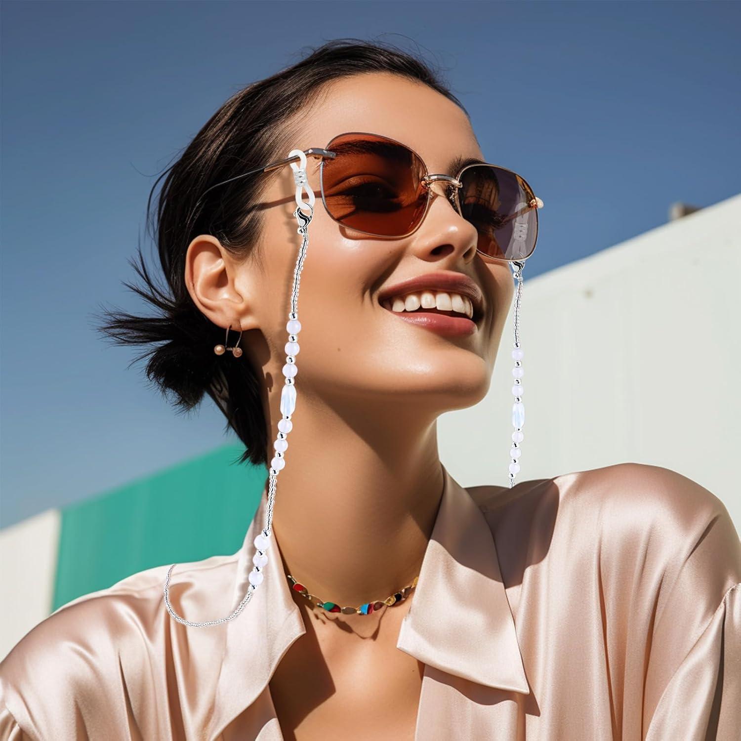 Cadena de Acrílico BILIONE para Gafas con Perlas 72 cm