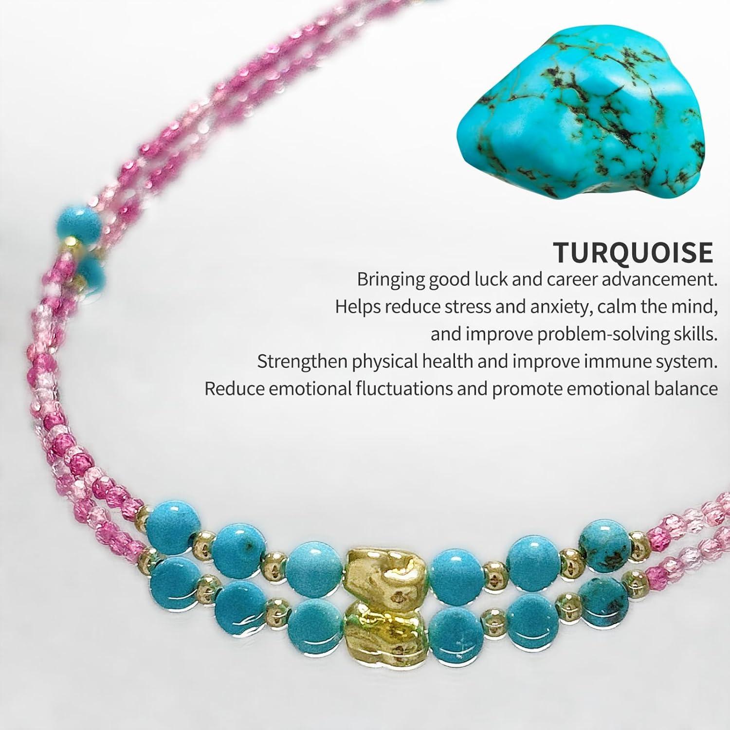 Cadena de Gafas Elegante con Perlas y Charm Premium - Turquesa