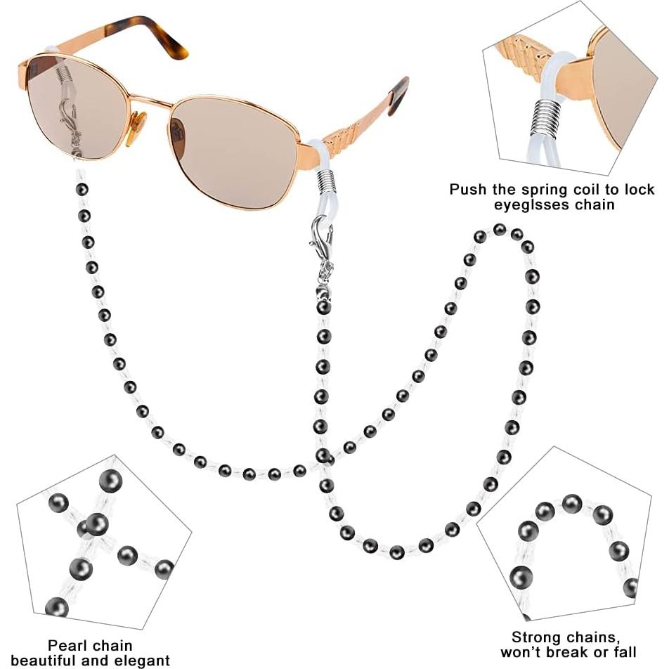 Cadenas para Gafas ONESING 4 Pcs con Rhinestones y Cuentas