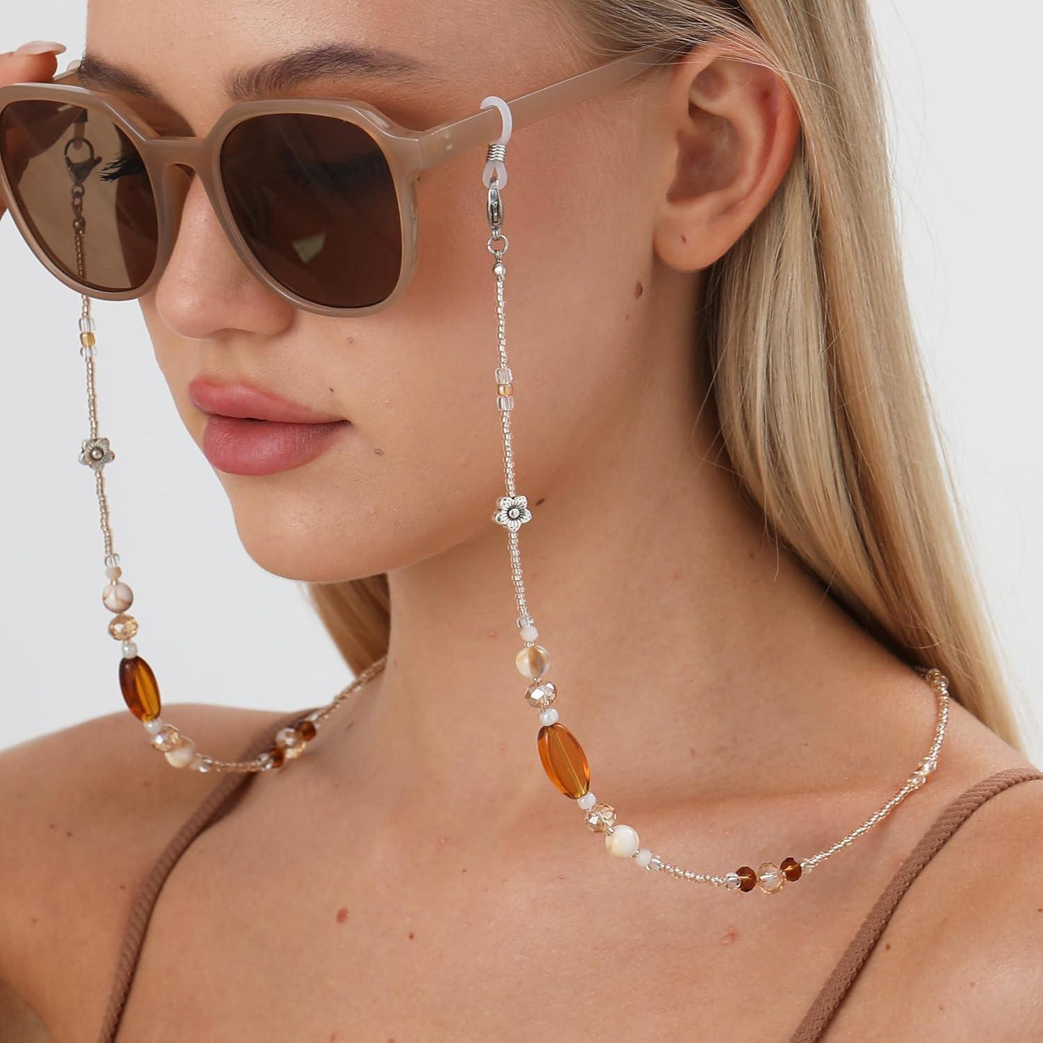 Cadena de Gafas Estilosa de Perlas para Mujeres 72 cm