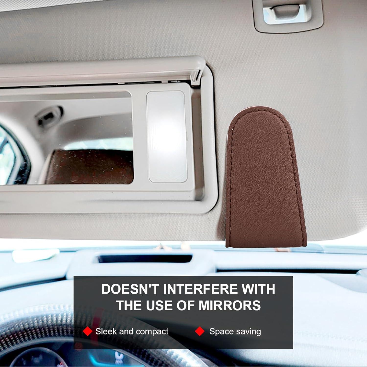 Soporte de Gafas Sylvil para Visera de Coche 2 Pcs Marrón