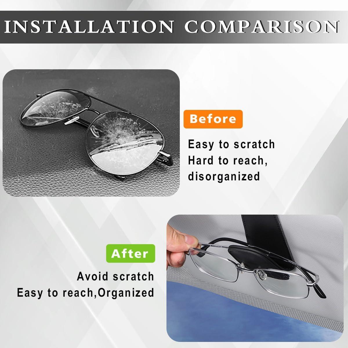 Soporte de Gafas de Sol Honibaoto Magnético 2 Pcs Gris