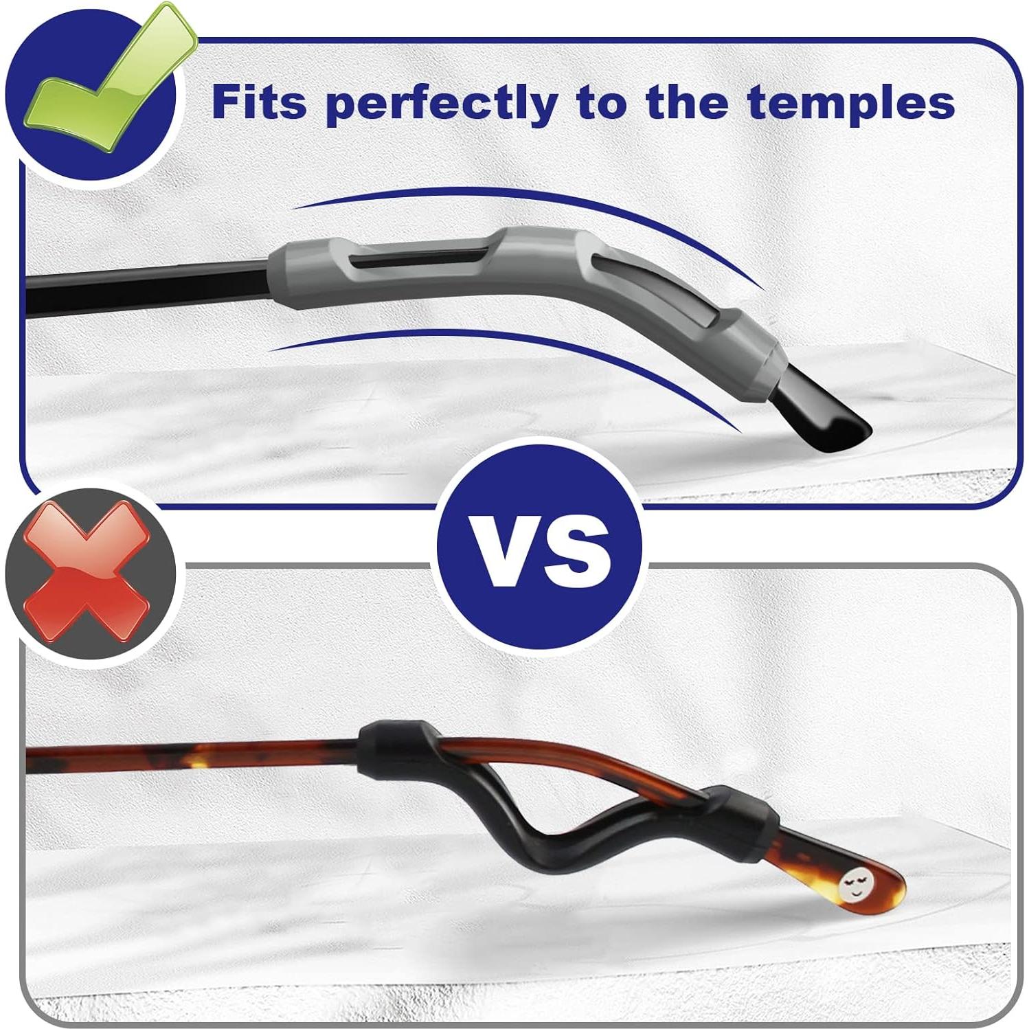 Mangas de agarre para gafas 8 pares Silicona Antideslizante