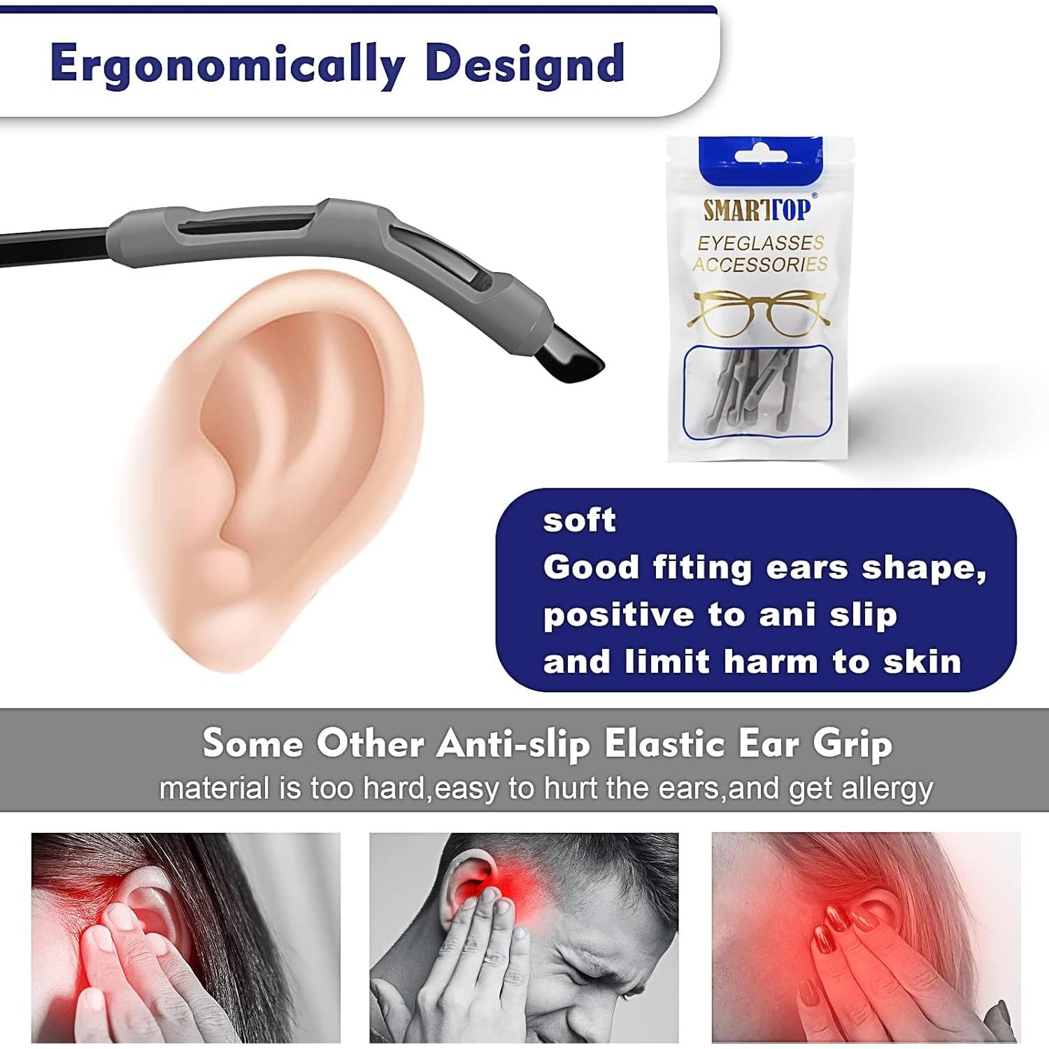 Mangas de agarre para gafas 8 pares Silicona Antideslizante