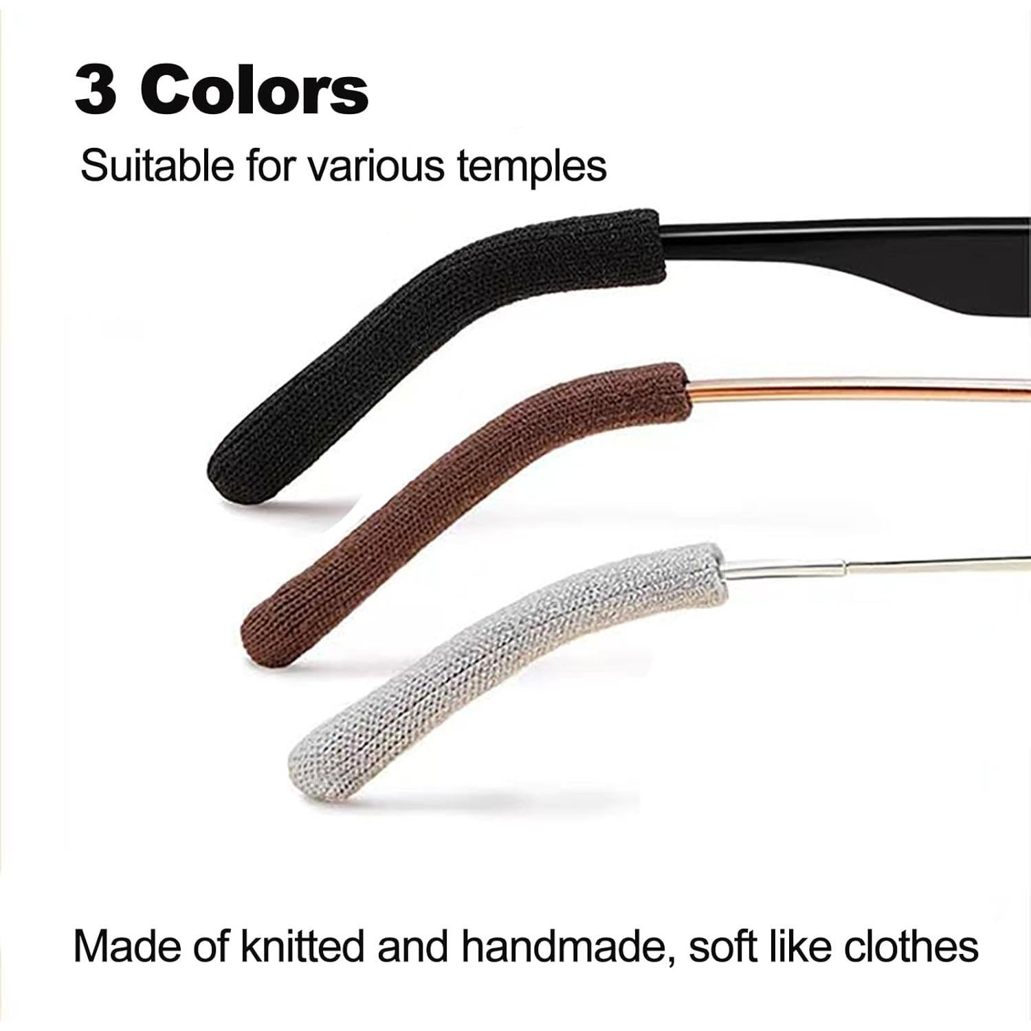 Cojín para orejas de gafas Fusanwin 3 pares antideslizantes