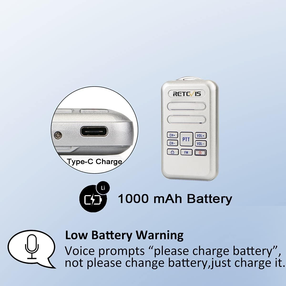 Walkie Talkies Retevis RT20 Compactos para Adultos - 2 Vías, Sonido Alto, 3 Paquete