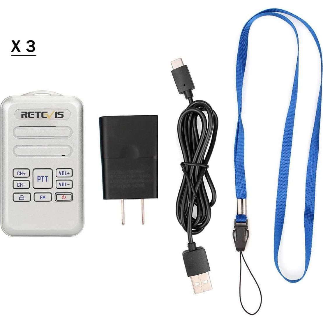 Walkie Talkies Retevis RT20 Compactos para Adultos - 2 Vías, Sonido Alto, 3 Paquete