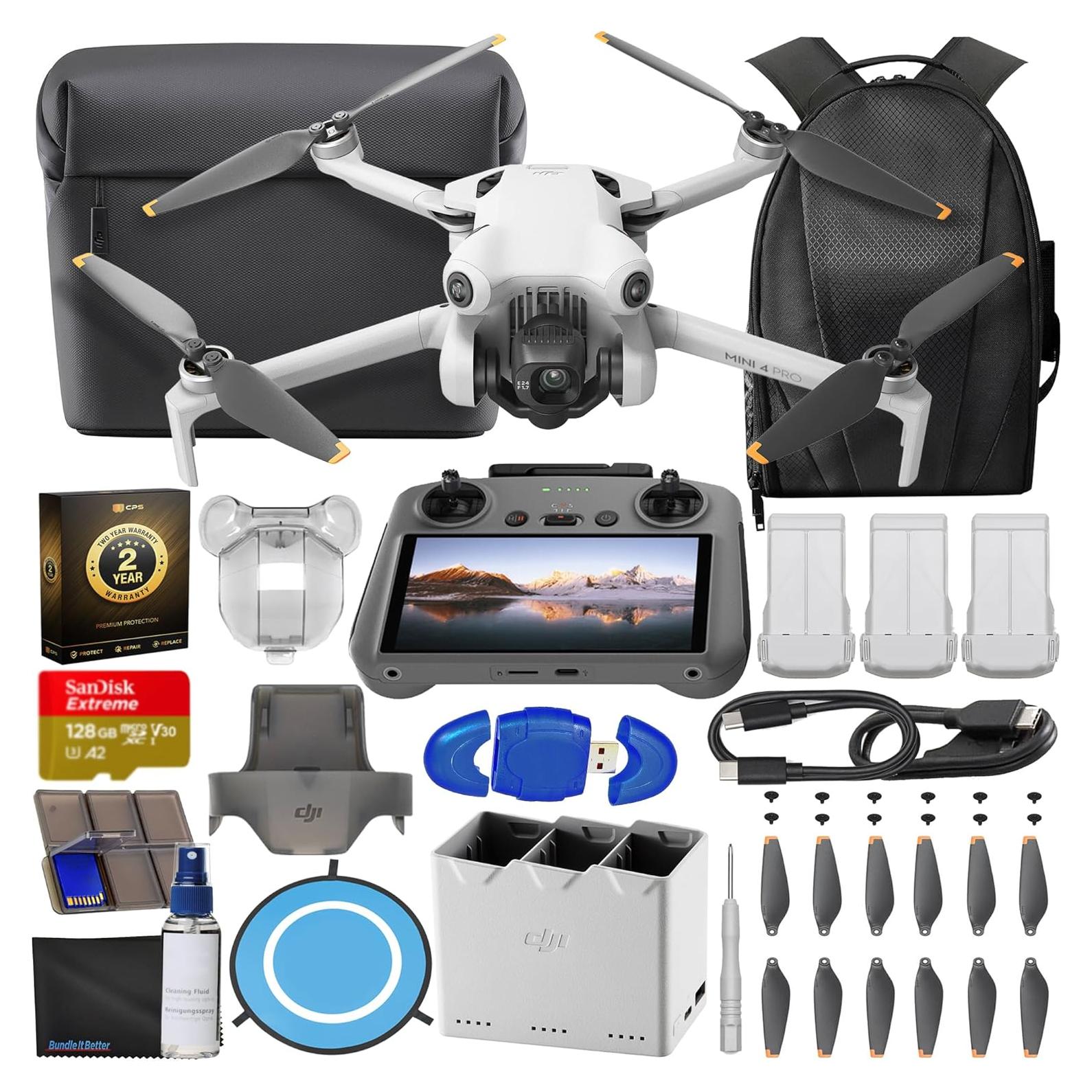 Drone DJI Mini 4 Pro Fly More Combo Plus 4K, 250g, 20km