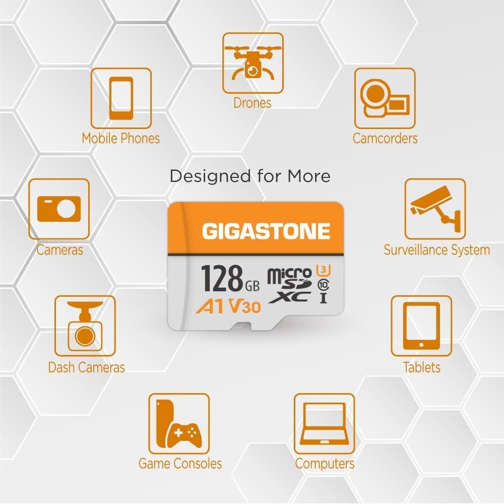 Tarjeta Micro SD 128GB Gigastone A1 V30 4K UHS-I Clase 10