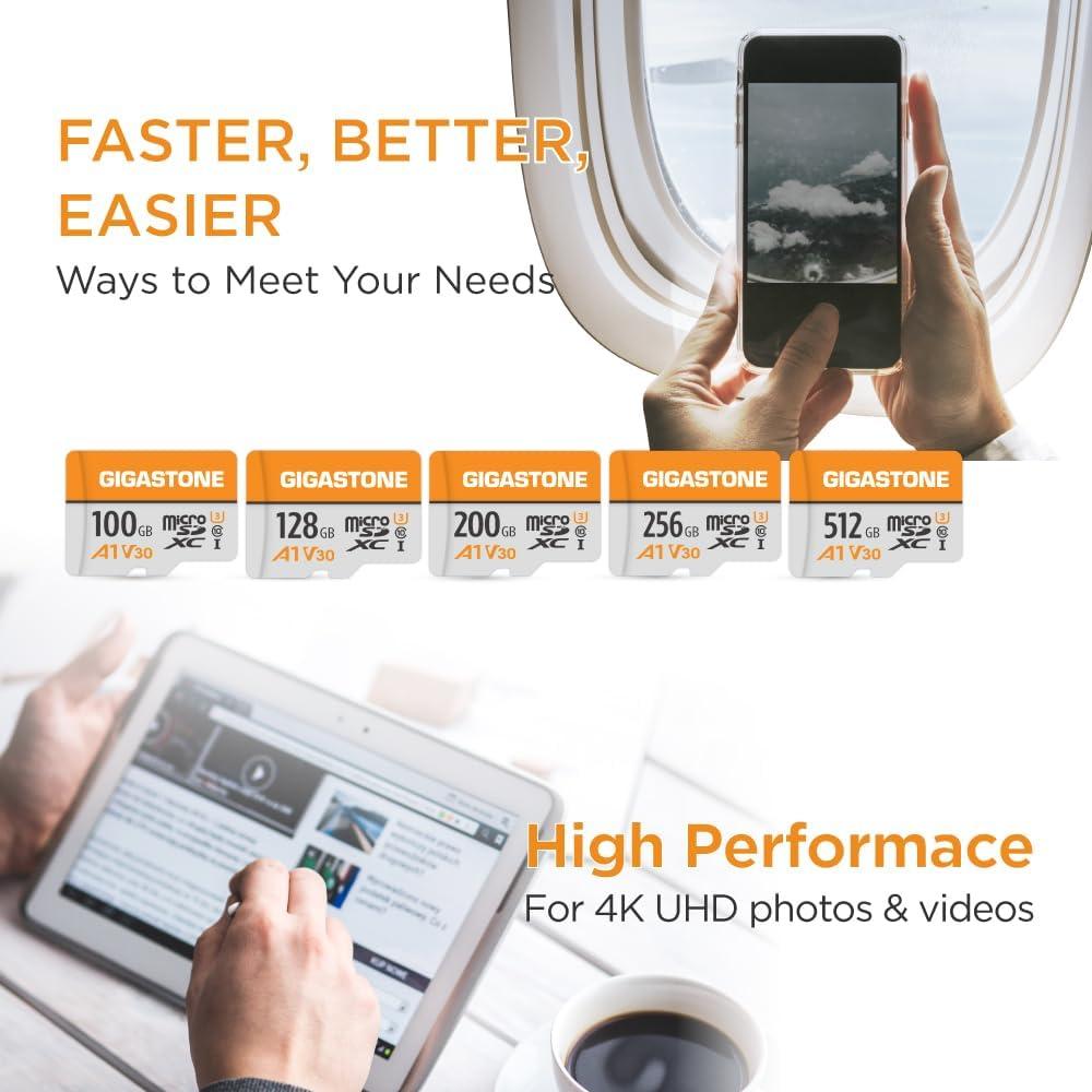 Tarjeta Micro SD 128GB Gigastone A1 V30 4K UHS-I Clase 10