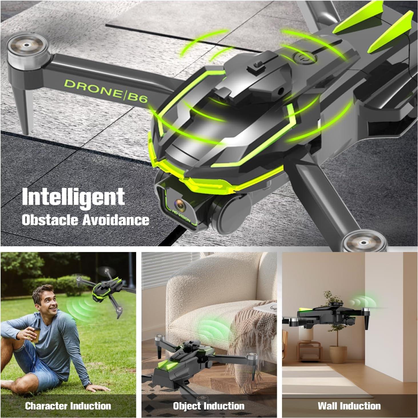 Dron HURSVIE B6 Plegable con Cámara 4K y 40 Min Vuelo