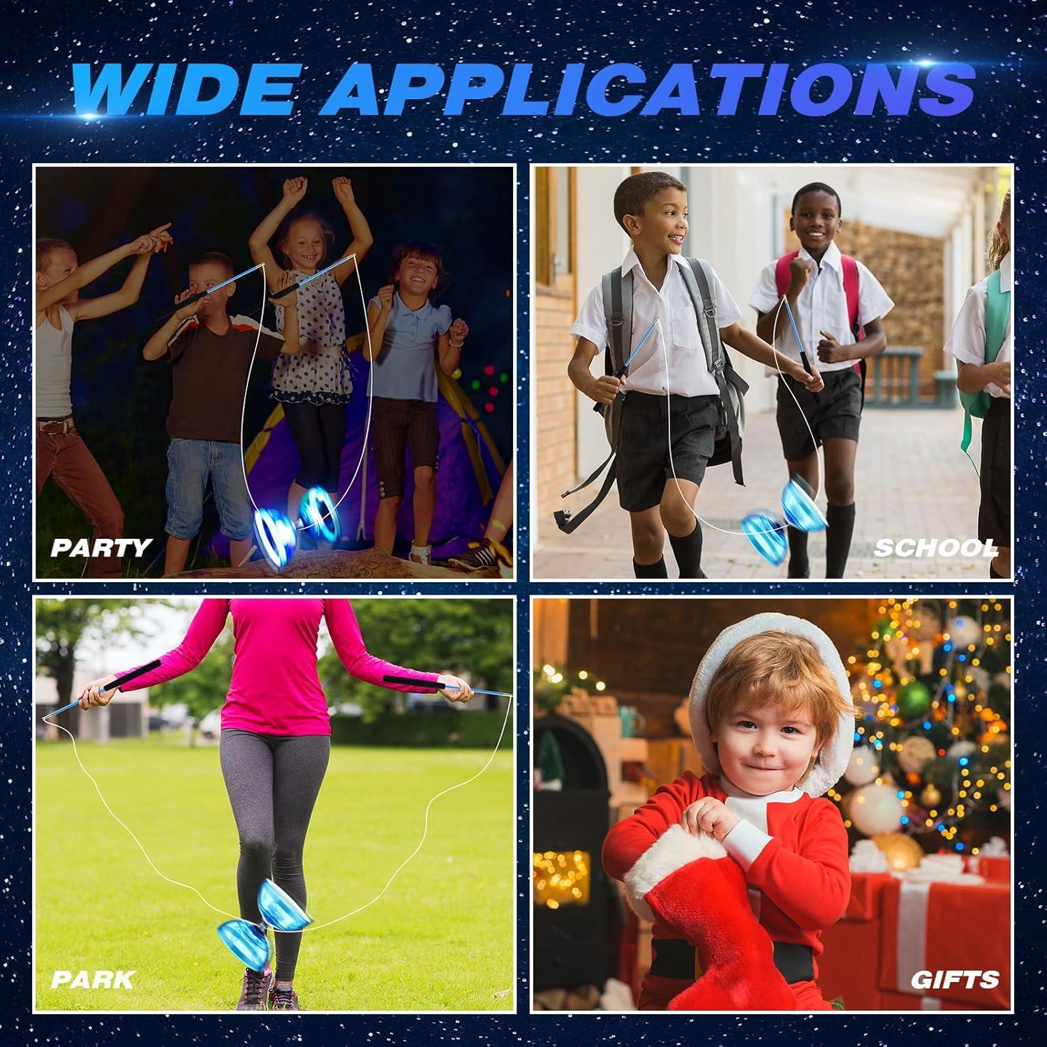 Juego de Diabolo Chino Simgoing LED Azul con Palos y Bolsa