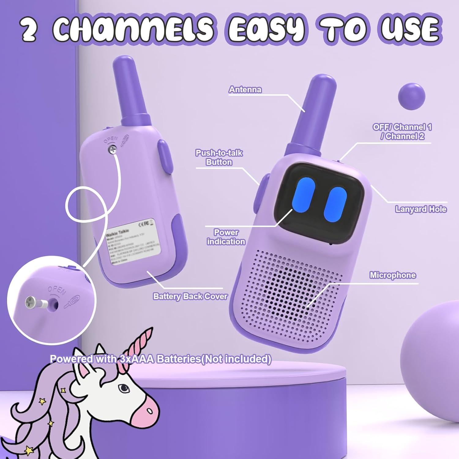 Walkie Talkies Holiky para Niños 2 Paquetes 1000FT