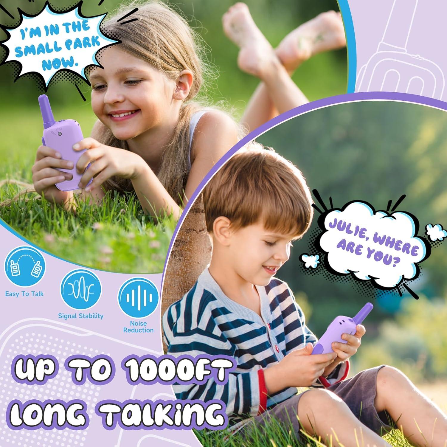 Walkie Talkies Holiky para Niños 2 Paquetes 1000FT