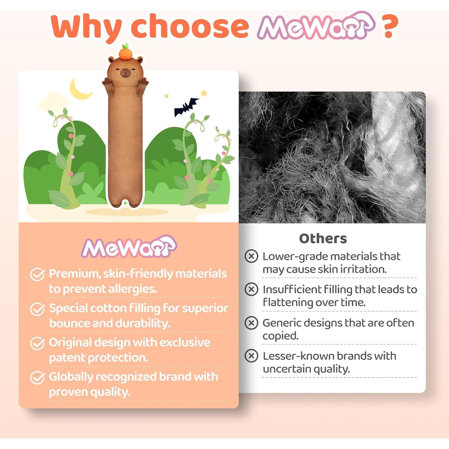 Peluche Capibara Mewaii 50cm Suave Almohada Corporal