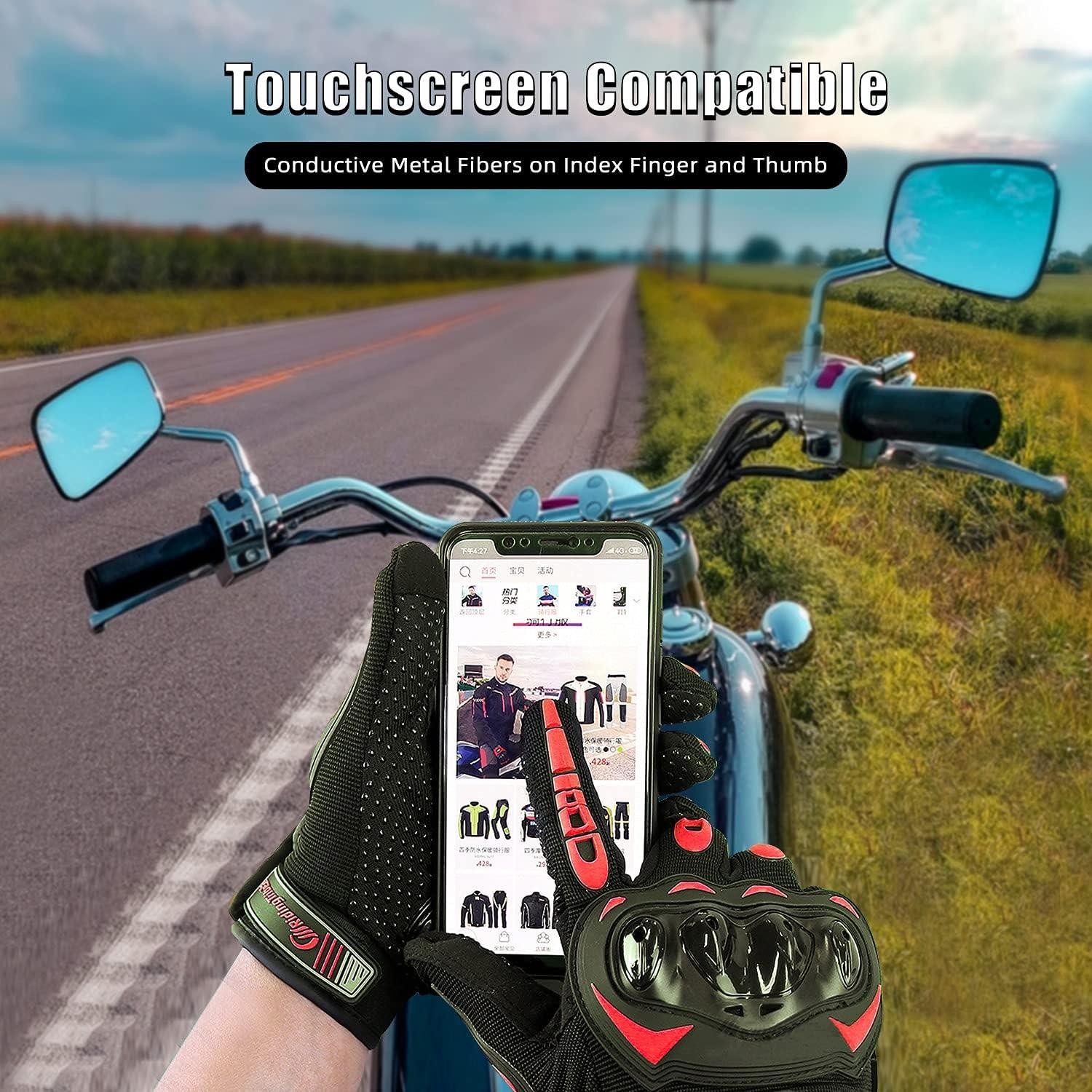 Guantes de Motocicleta BIHAIZG Medianos Rojo Táctiles