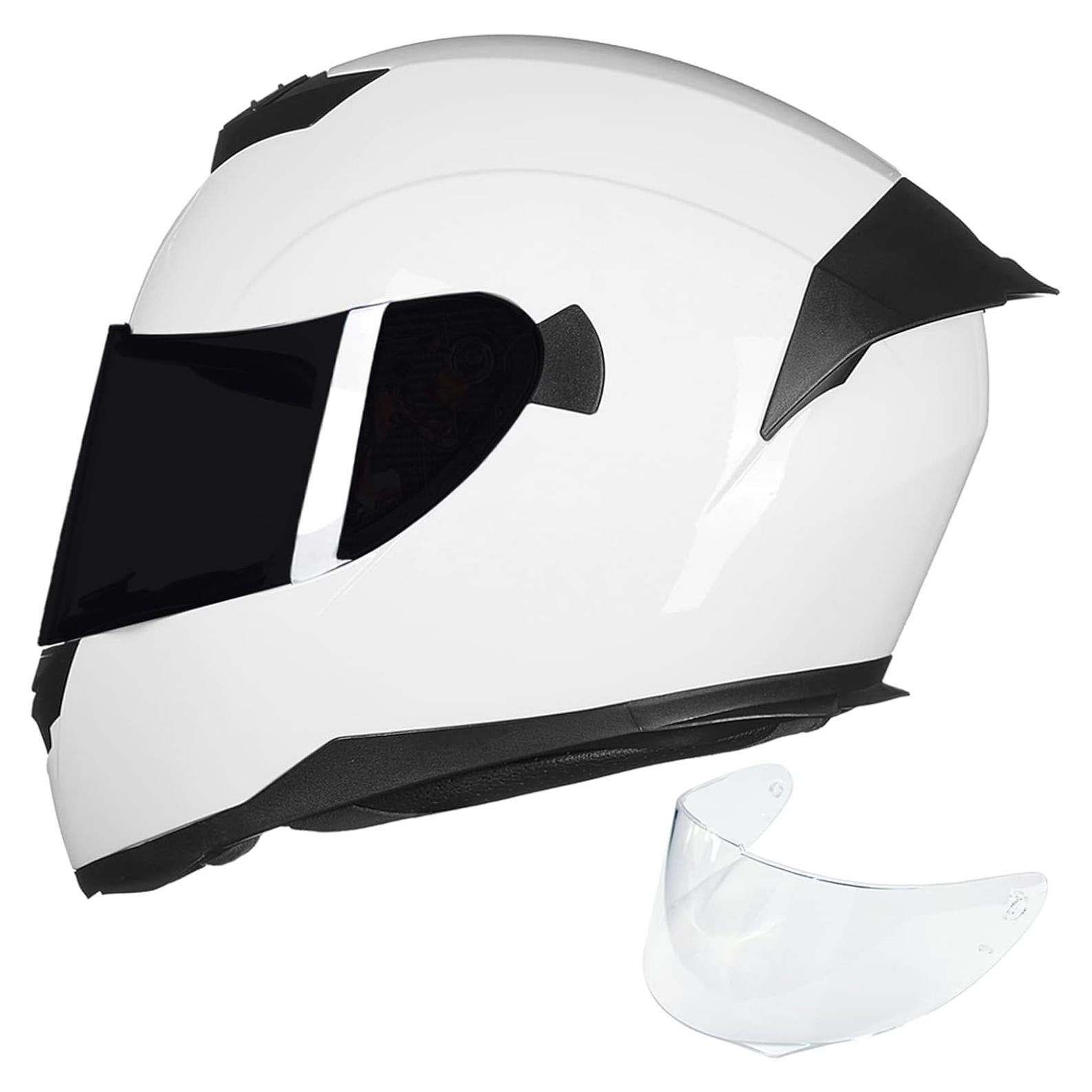 Casco de Motocicleta ILM 317 Blanco Mediano Certificado DOT