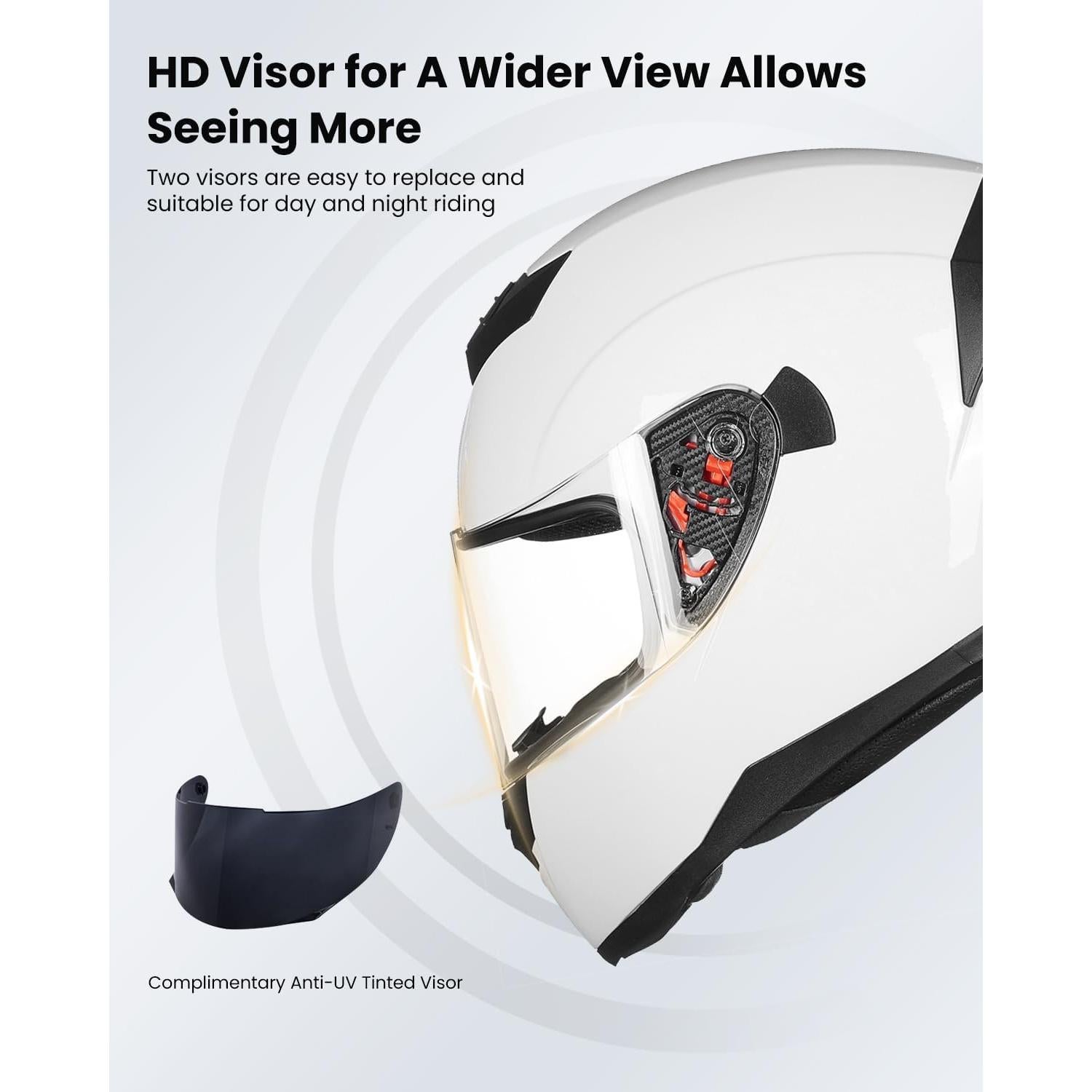 Casco de Motocicleta ILM 317 Blanco Mediano Certificado DOT