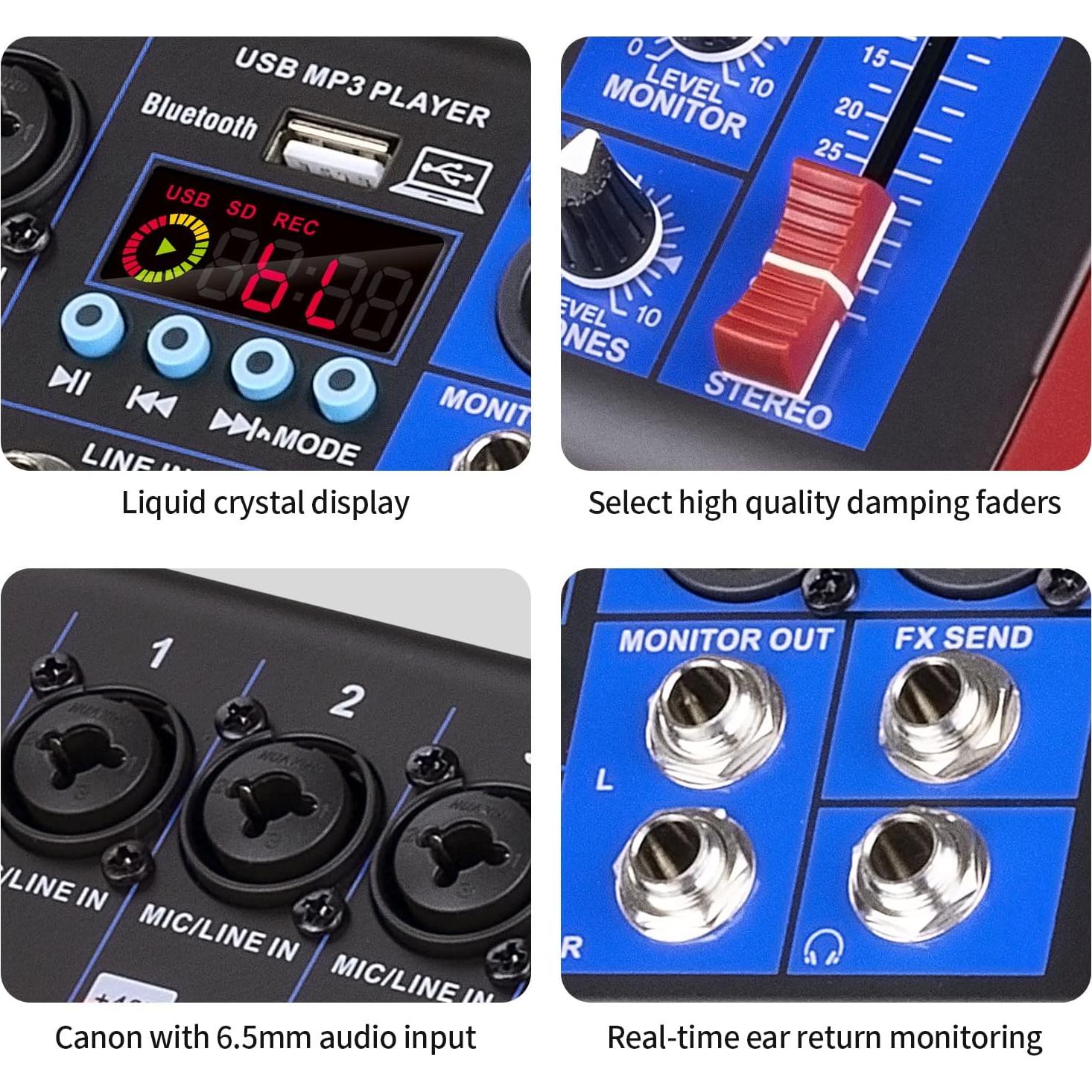 Mezclador de Grabación D Debra SI-4UX con 99 Efectos DSP