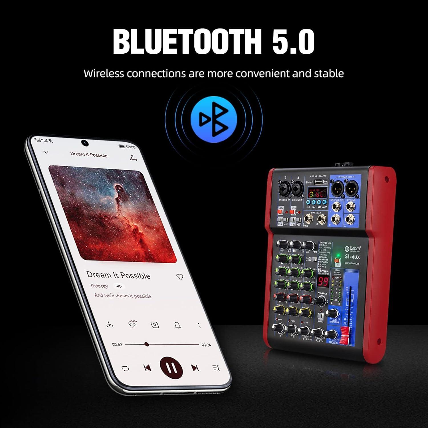 Mezclador de Grabación D Debra SI-4UX con 99 Efectos DSP