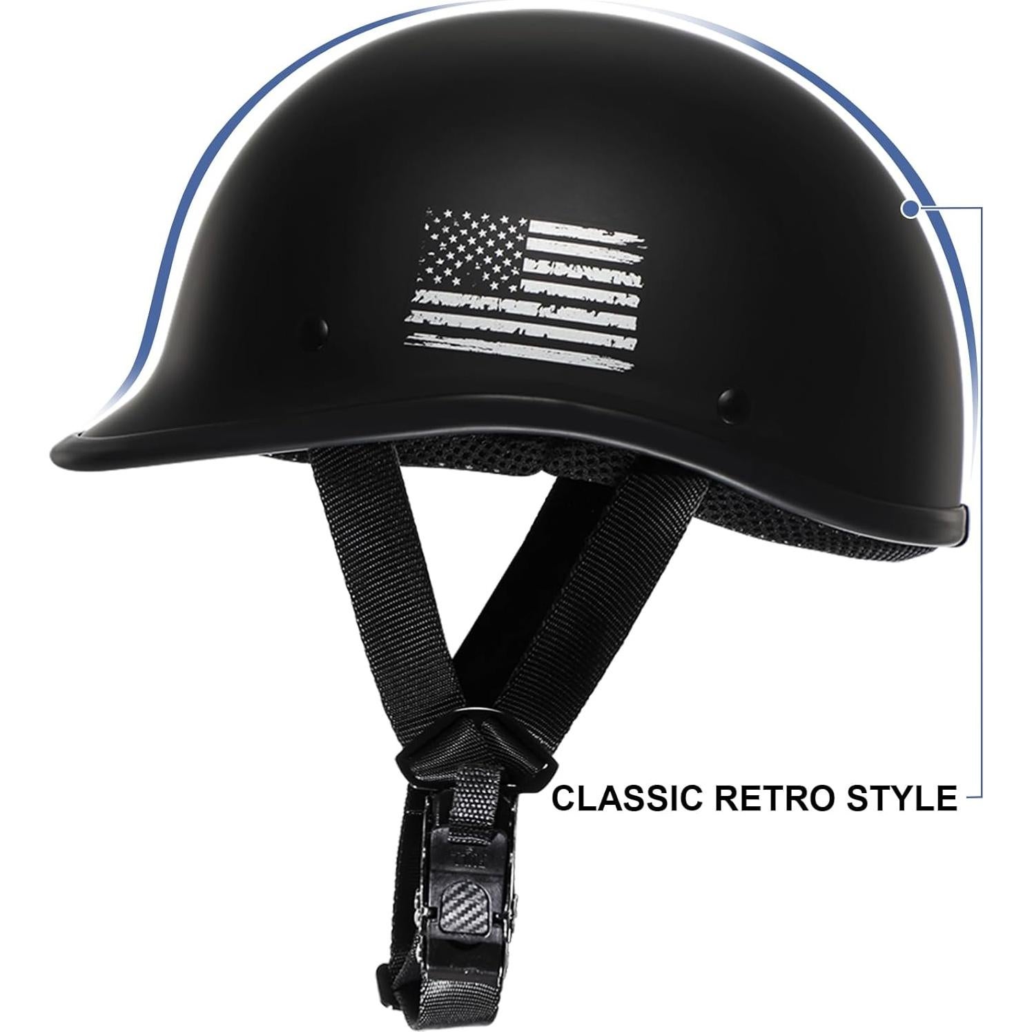 Casco de Moto TRIANGLE H01 Half Face Negro y Blanco