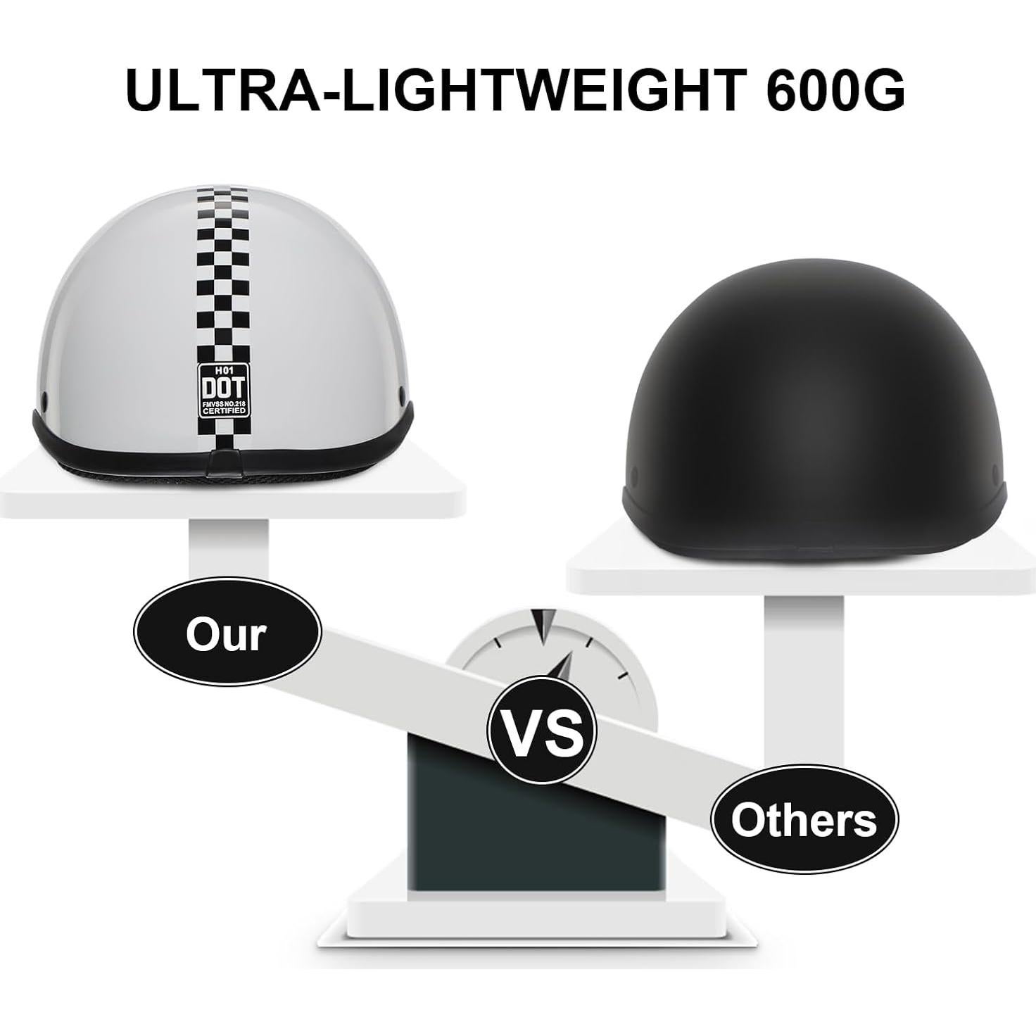 Casco de Moto TRIANGLE H01 Half Face Blanco Brillante