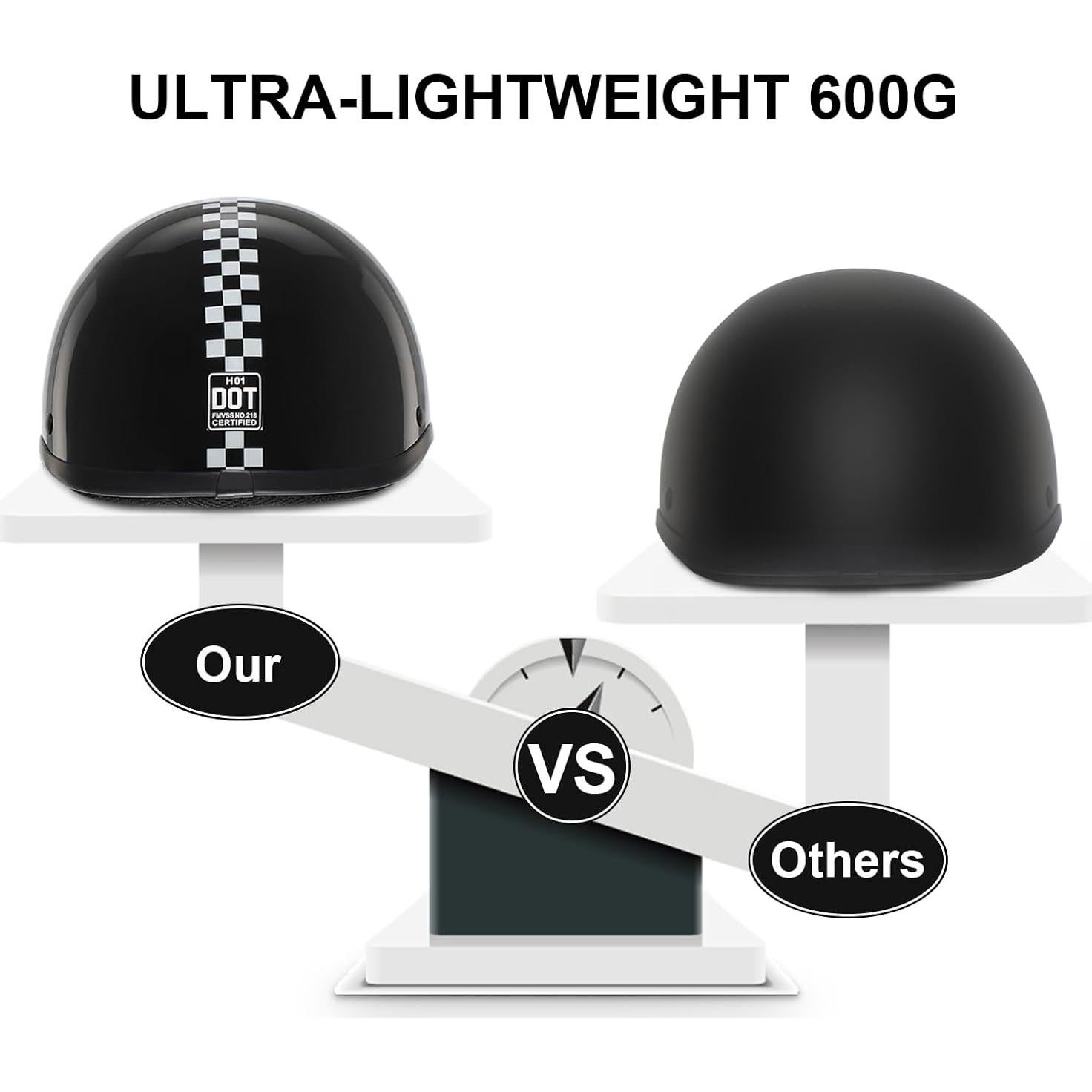 Casco TRIANGLE H01 Medio para Motocicleta Negro Blanco