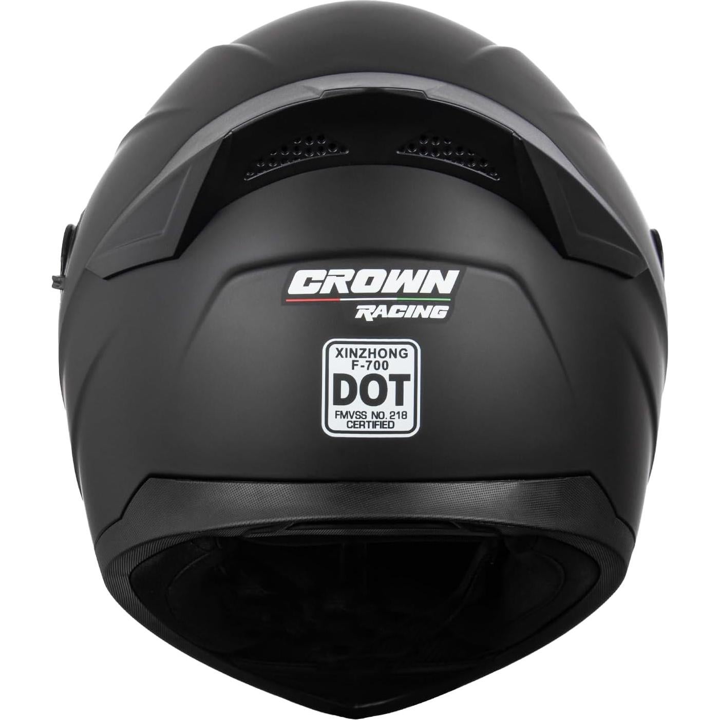 Casco de motocicleta Crown Racing F-700 Fibra Carbono Mediano