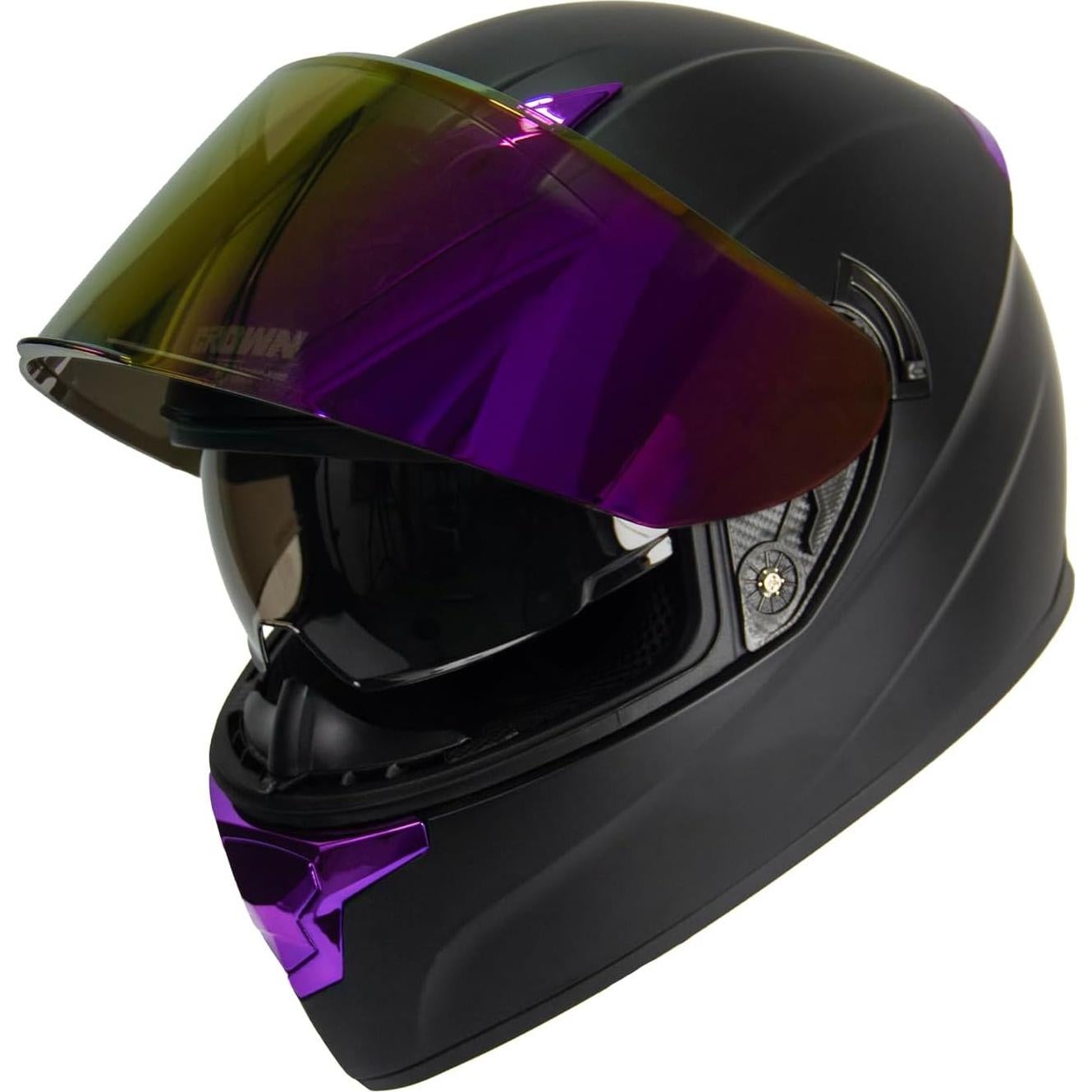 Casco de Motocicleta Crown Racing F-700 Fibra Carbono Mediano