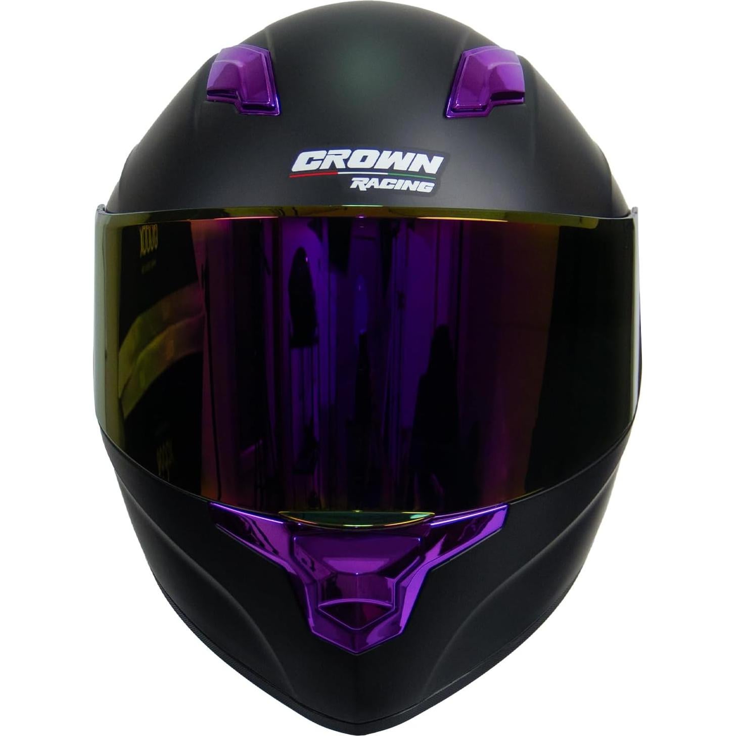 Casco de Motocicleta Crown Racing F-700 Fibra Carbono Mediano