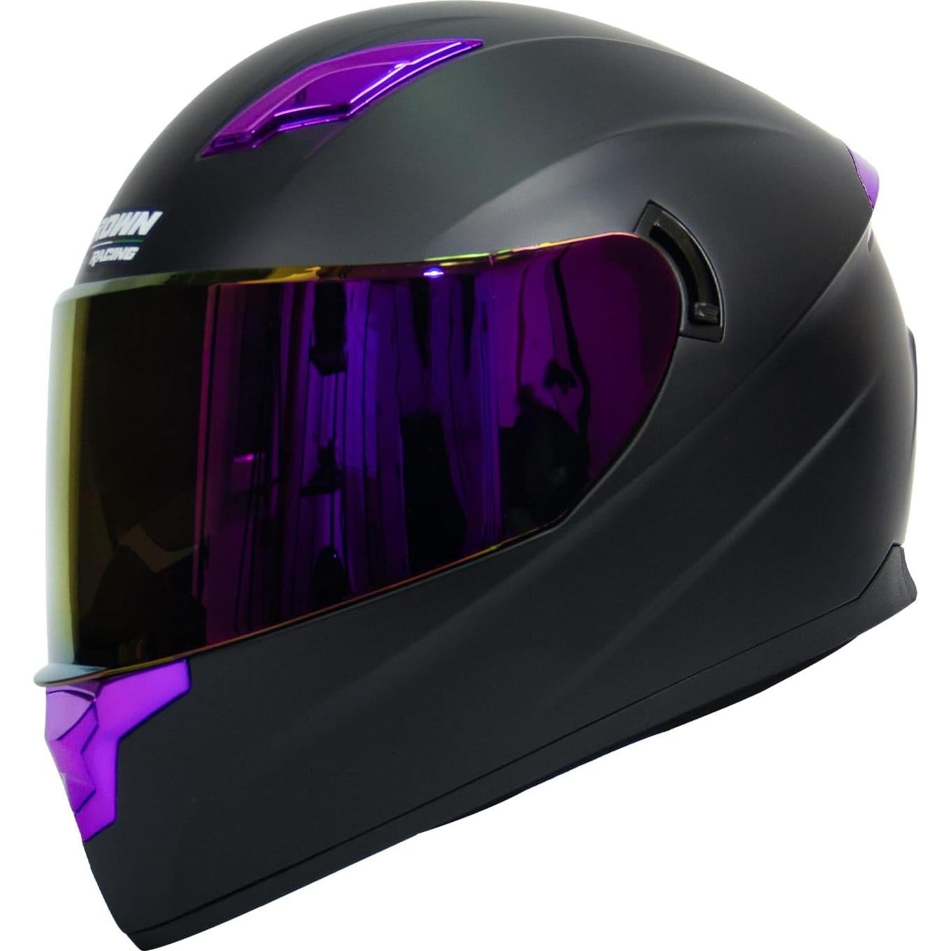 Casco de Motocicleta Crown Racing F-700 Fibra Carbono Mediano