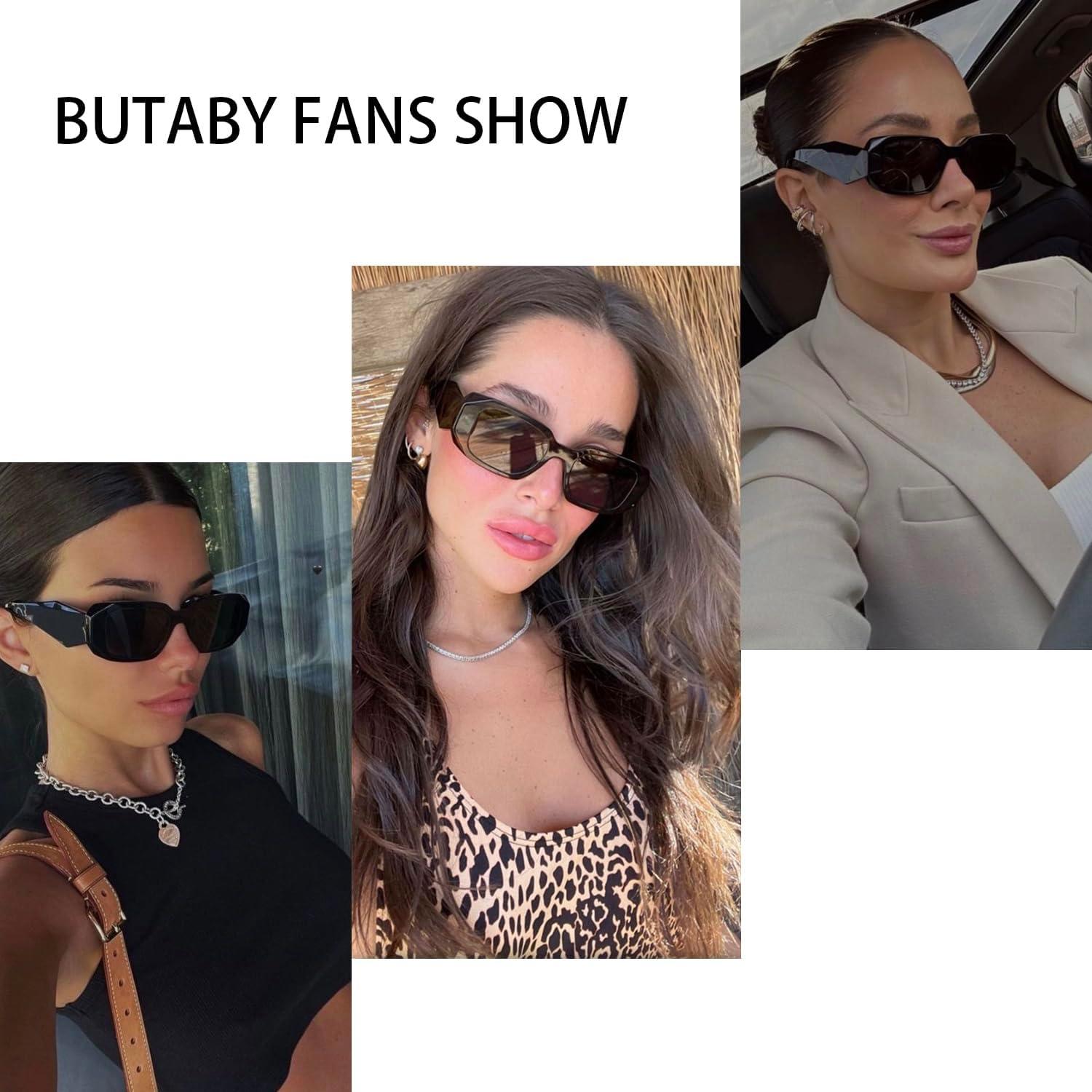 Gafas de Sol Rectangulares BUTABY Marco Beige Lente Marrón