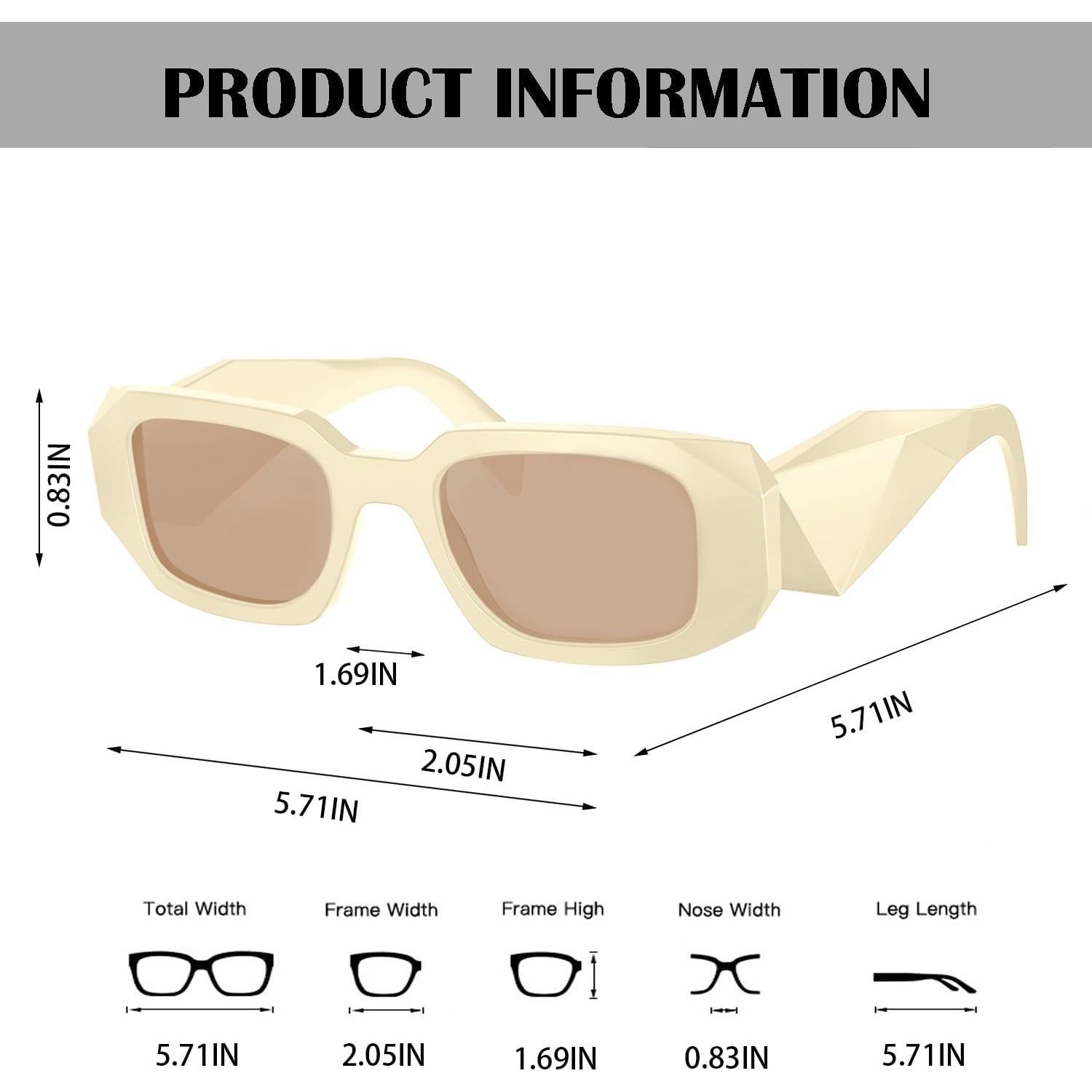 Gafas de Sol Rectangulares BUTABY Marco Blanco Off UV400