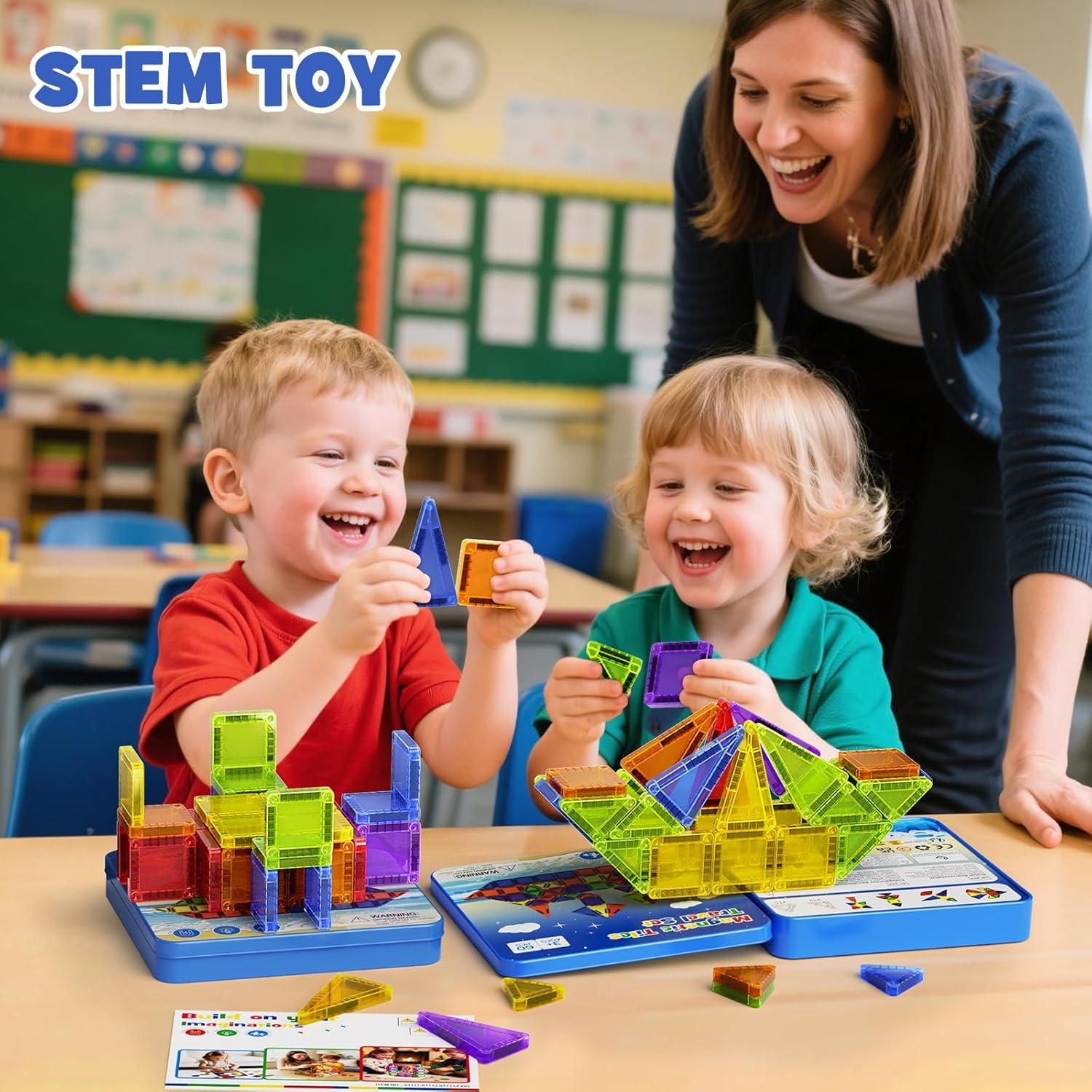 Juego de 60 Azulejos Magnéticos WMXDU con Caja de Metal