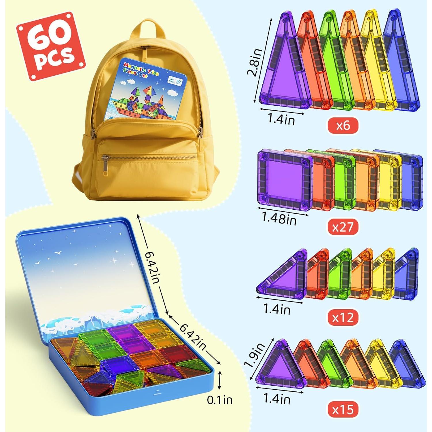 Juego de 60 Azulejos Magnéticos WMXDU con Caja de Metal