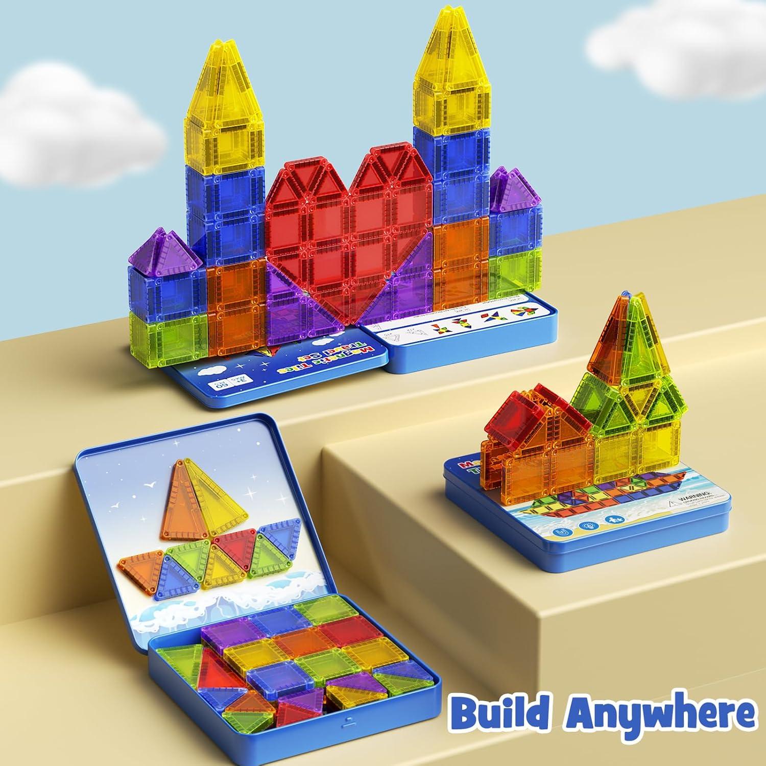 Juego de 60 Azulejos Magnéticos WMXDU con Caja de Metal