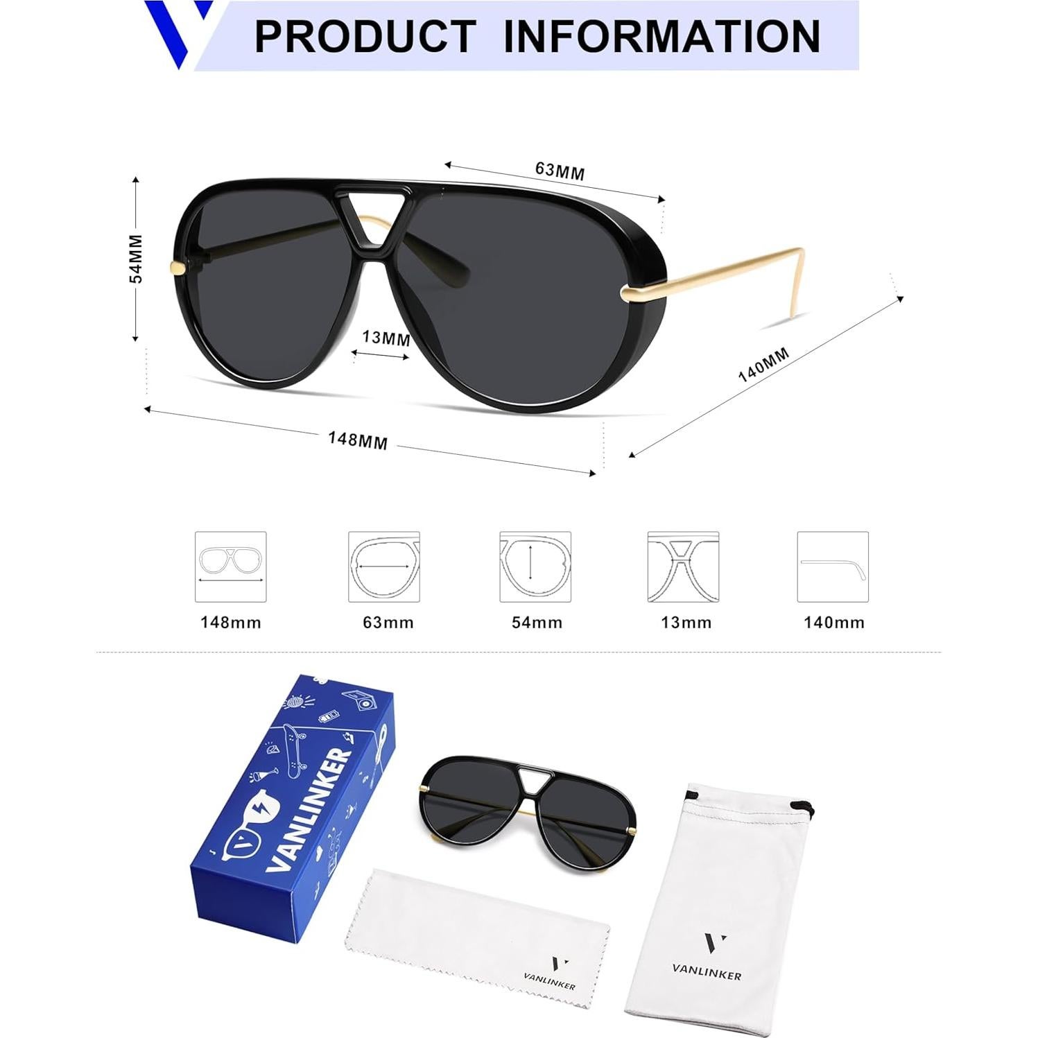 Gafas de sol aviador polarizadas VANLINKER UV400 para todos
