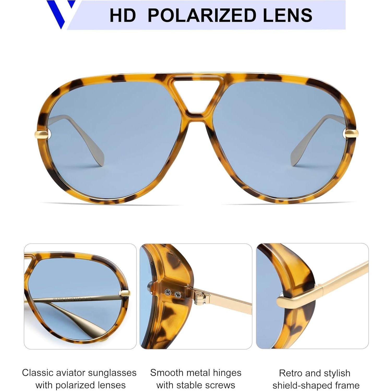 Gafas de sol aviador polarizadas VANLINKER retro UV400