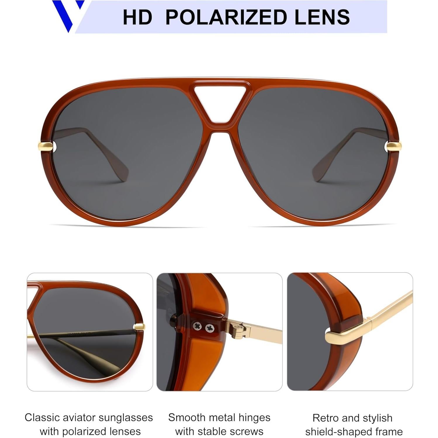 Gafas de sol aviador polarizadas VANLINKER retro UV400