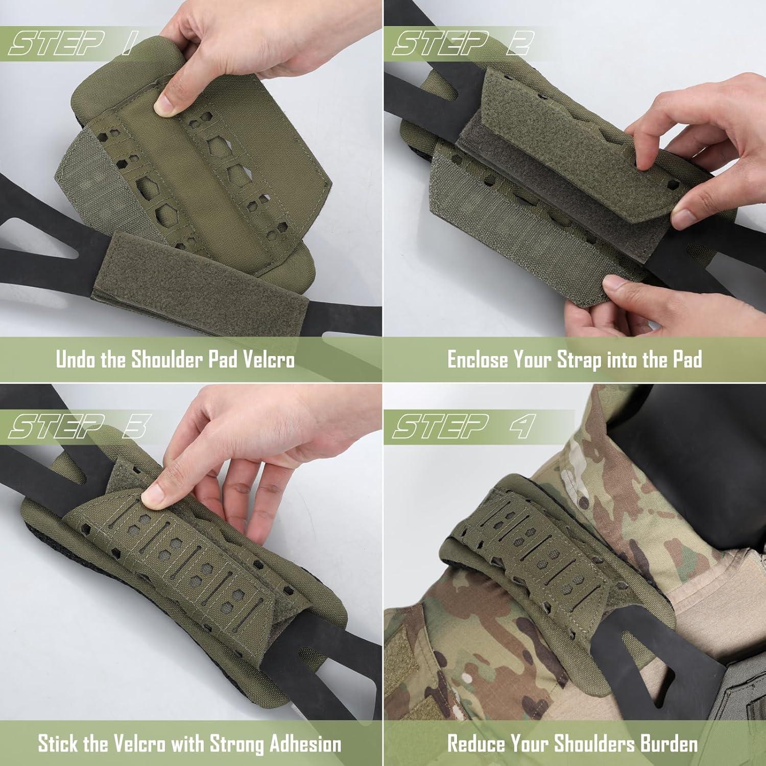 Almohadilla de Correa para Hombro WYNEX Verde Militar 2 Piezas