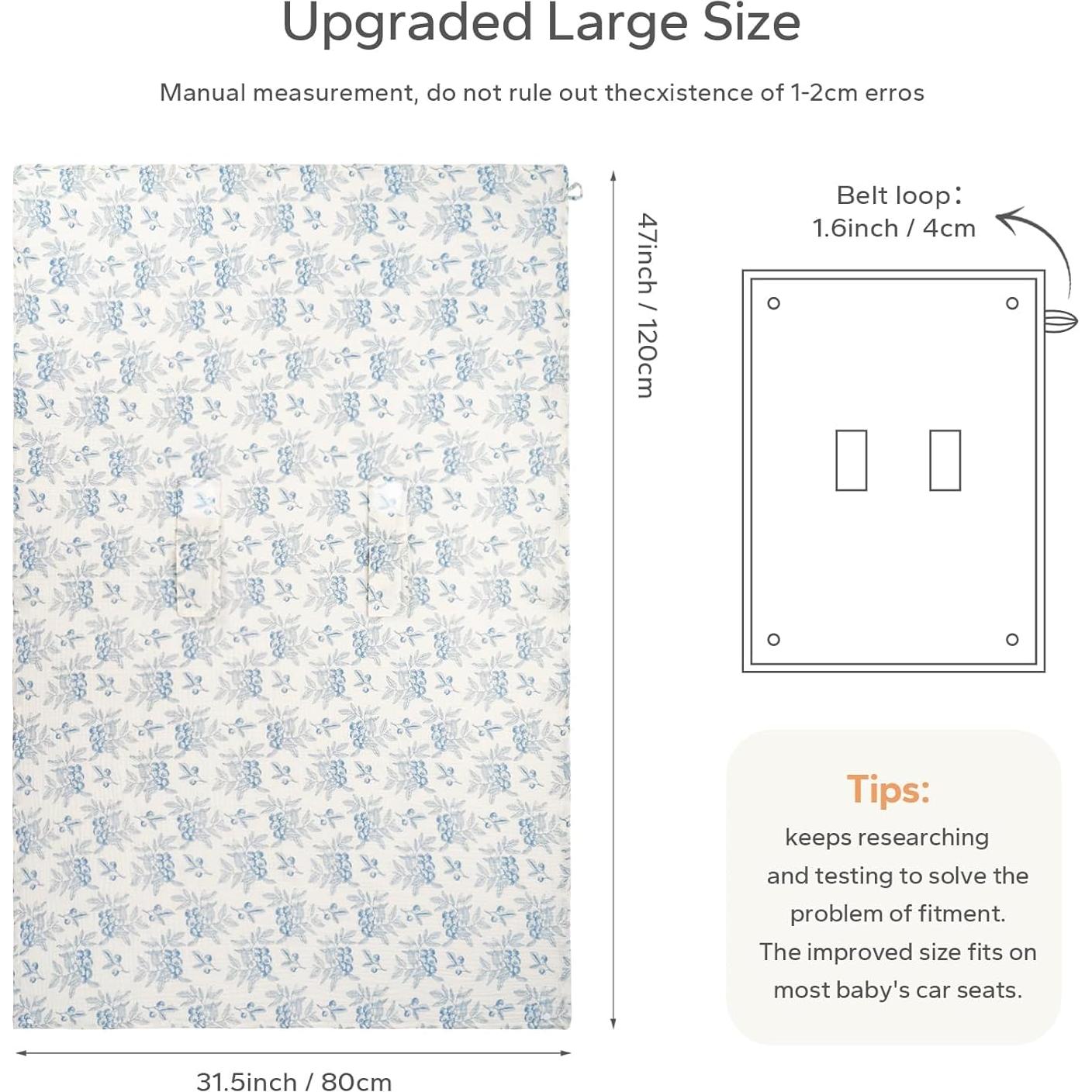 SERAPHY Funda 2-en-1 para Asiento de Auto y Lactancia Arándano