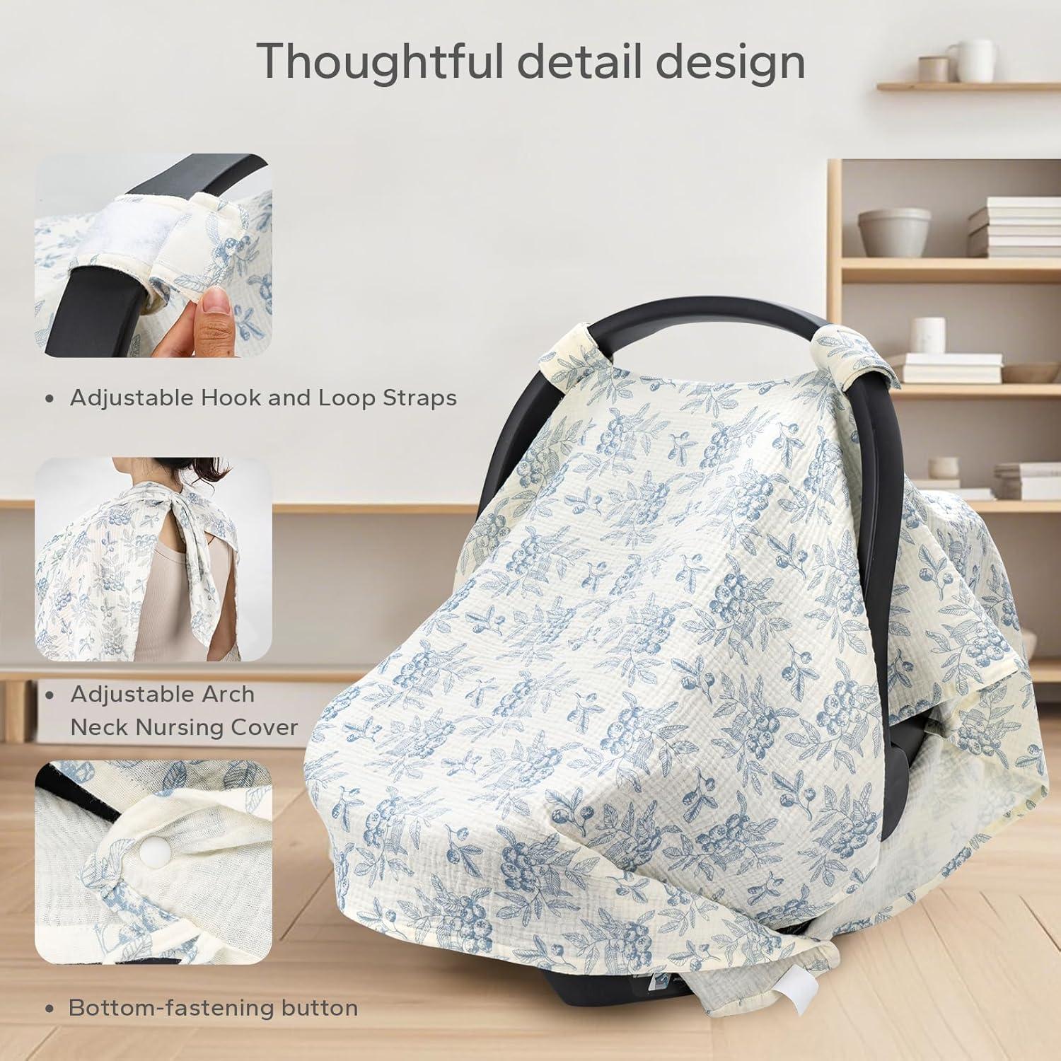 SERAPHY Funda 2-en-1 para Asiento de Auto y Lactancia Arándano