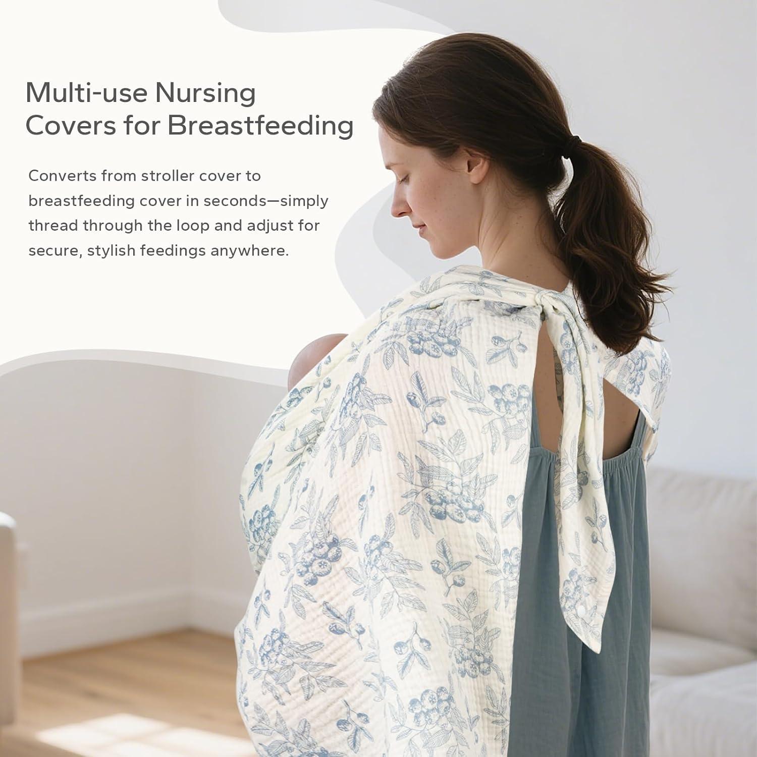 SERAPHY Funda 2-en-1 para Asiento de Auto y Lactancia Arándano