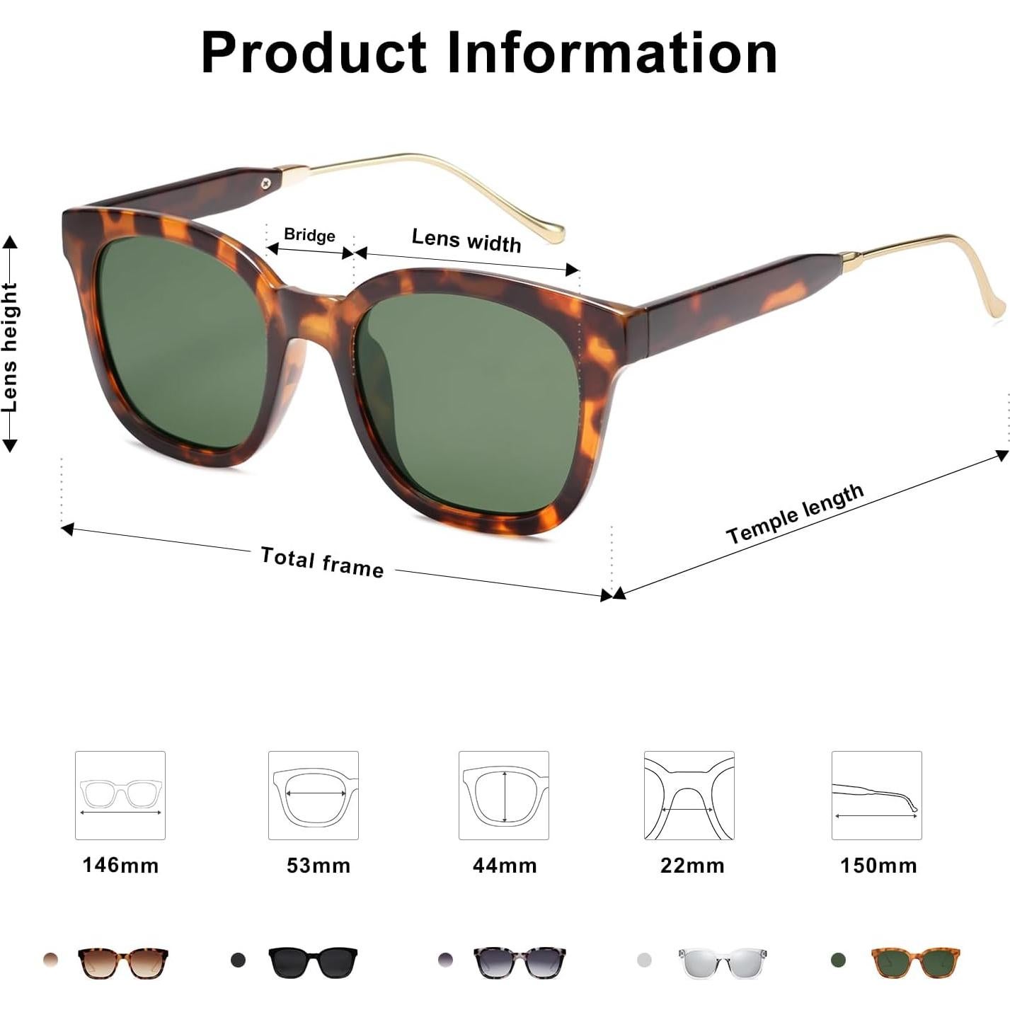 Gafas de Sol SOJOS SJ2050 Cuadradas Polarizadas UV400