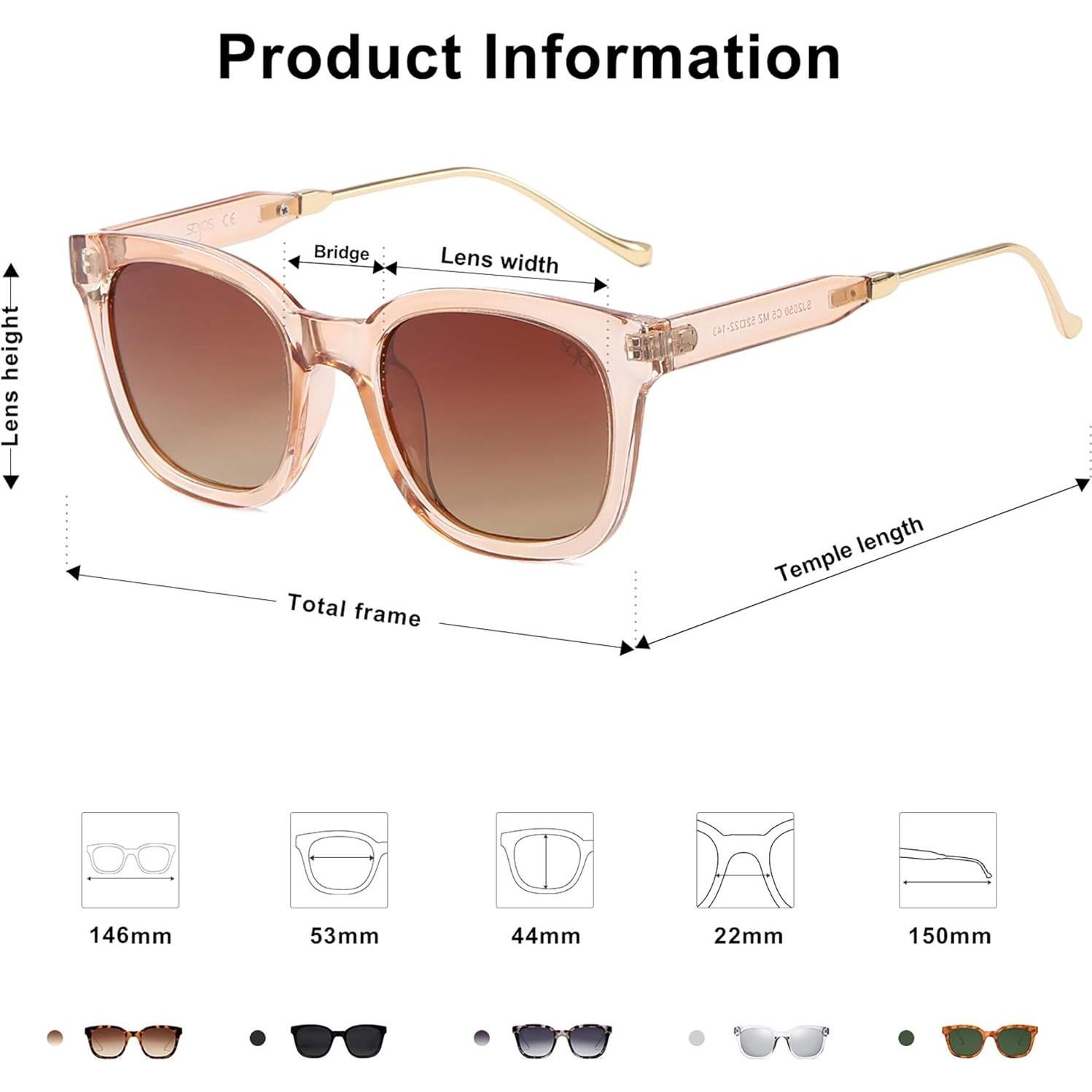 Gafas de Sol SOJOS SJ2050 Cuadradas Polarizadas UV400